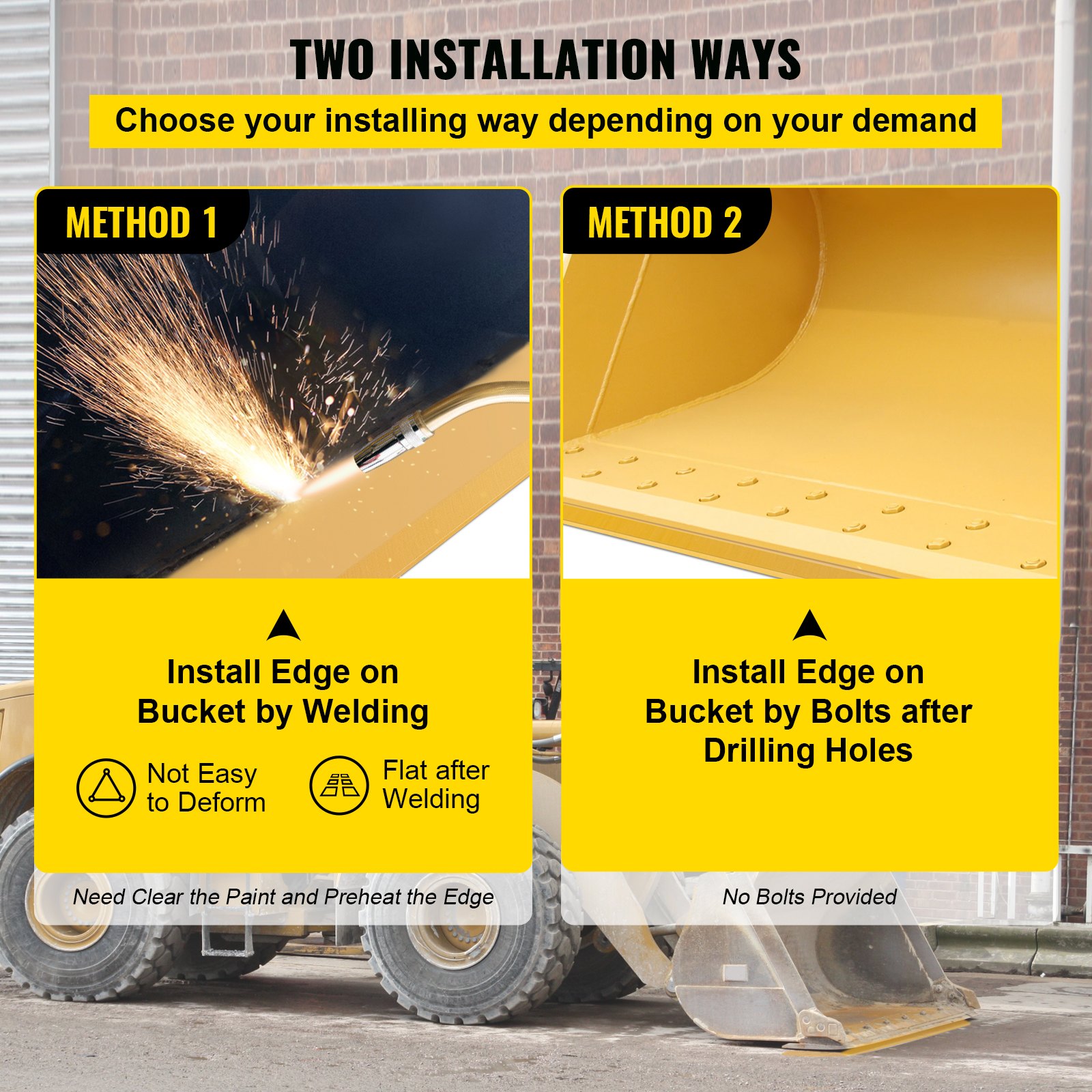 VEVOR Bucket Cutting Edge, 84x4x1/2" Bucket Edge, Weldon and Bolton