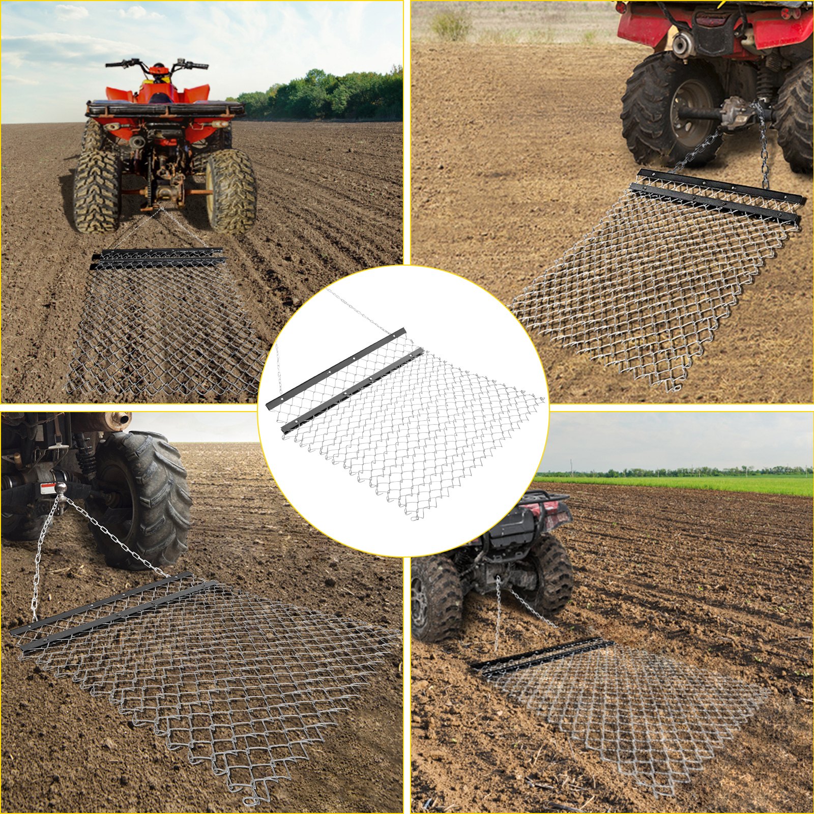 VEVOR 4' x 5' ATV Chain, UTV Tractor Attachments Drag Mat for Landscape ...
