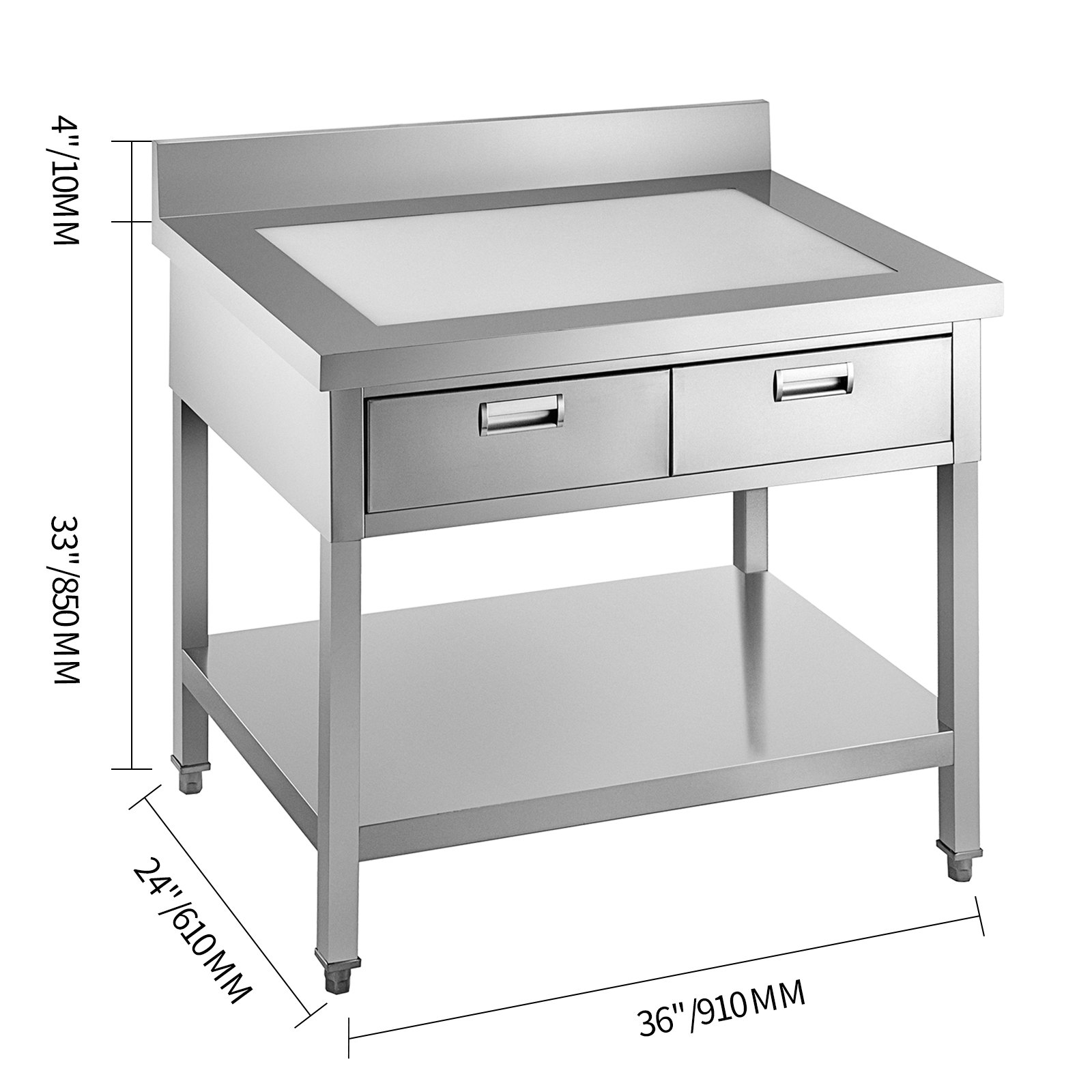 VEVOR Commercial Worktable Workstation 24 x 36 Inch Commercial Food