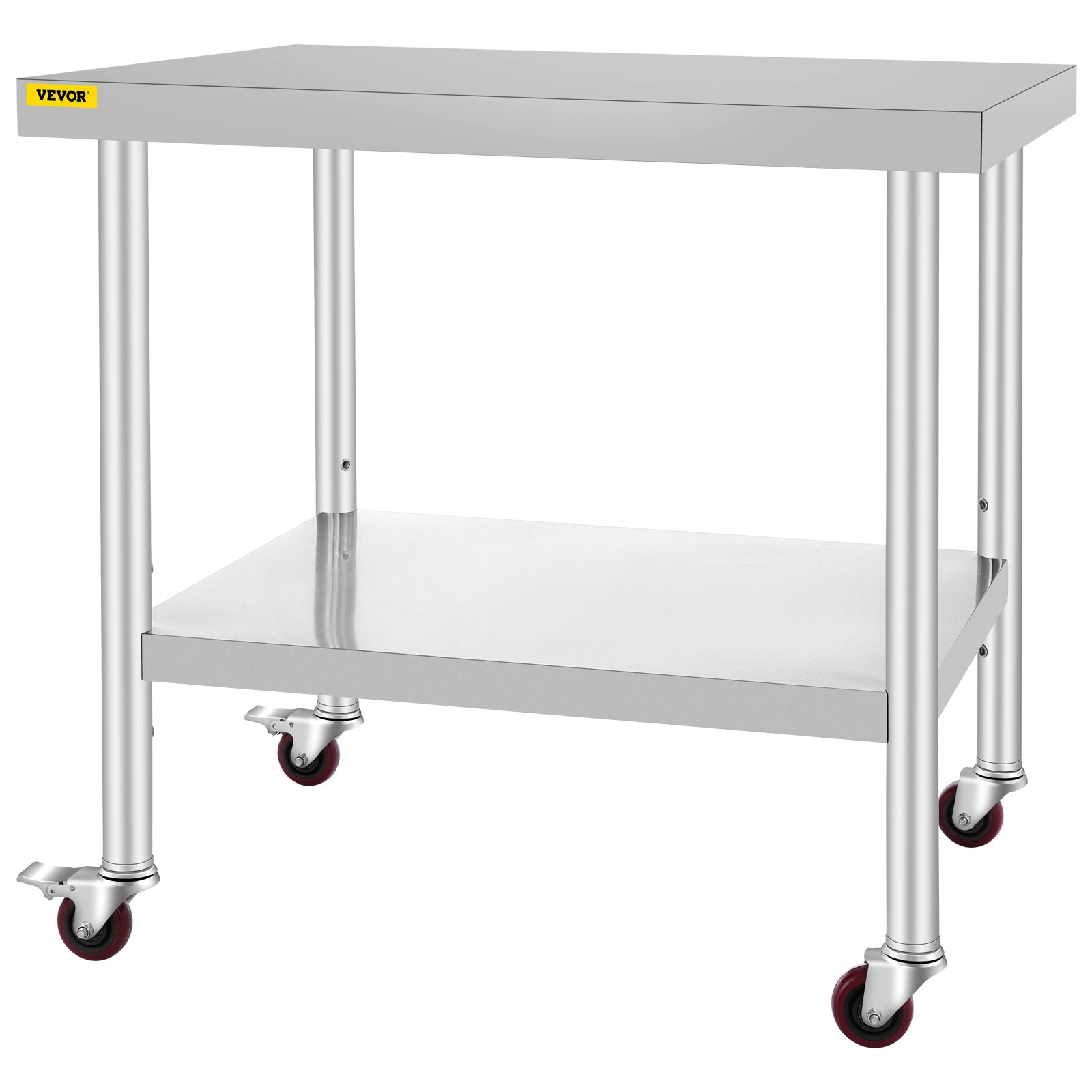UWYTGF Commercial Kitchen Prep Work Table Stainless Steel Prep Table Heavy Duty