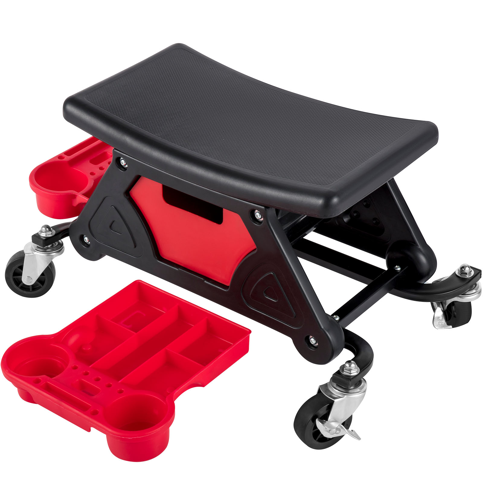 VEVOR Mechanic Stool 300 LBS Capacity Garage Stool with Wheels, Heavy