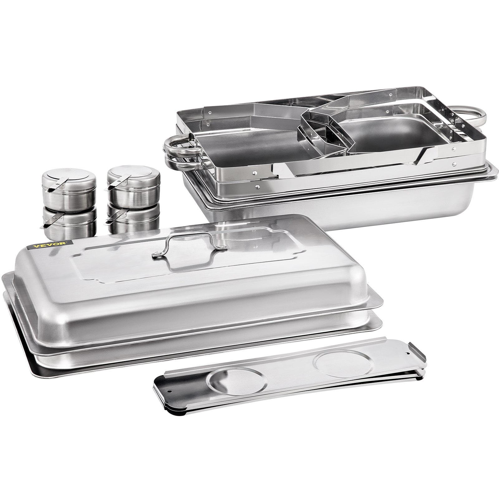 VEVOR Chafing Dish 2 Packs, 9 Quart Stainless Steel Chafer Complete Set ...