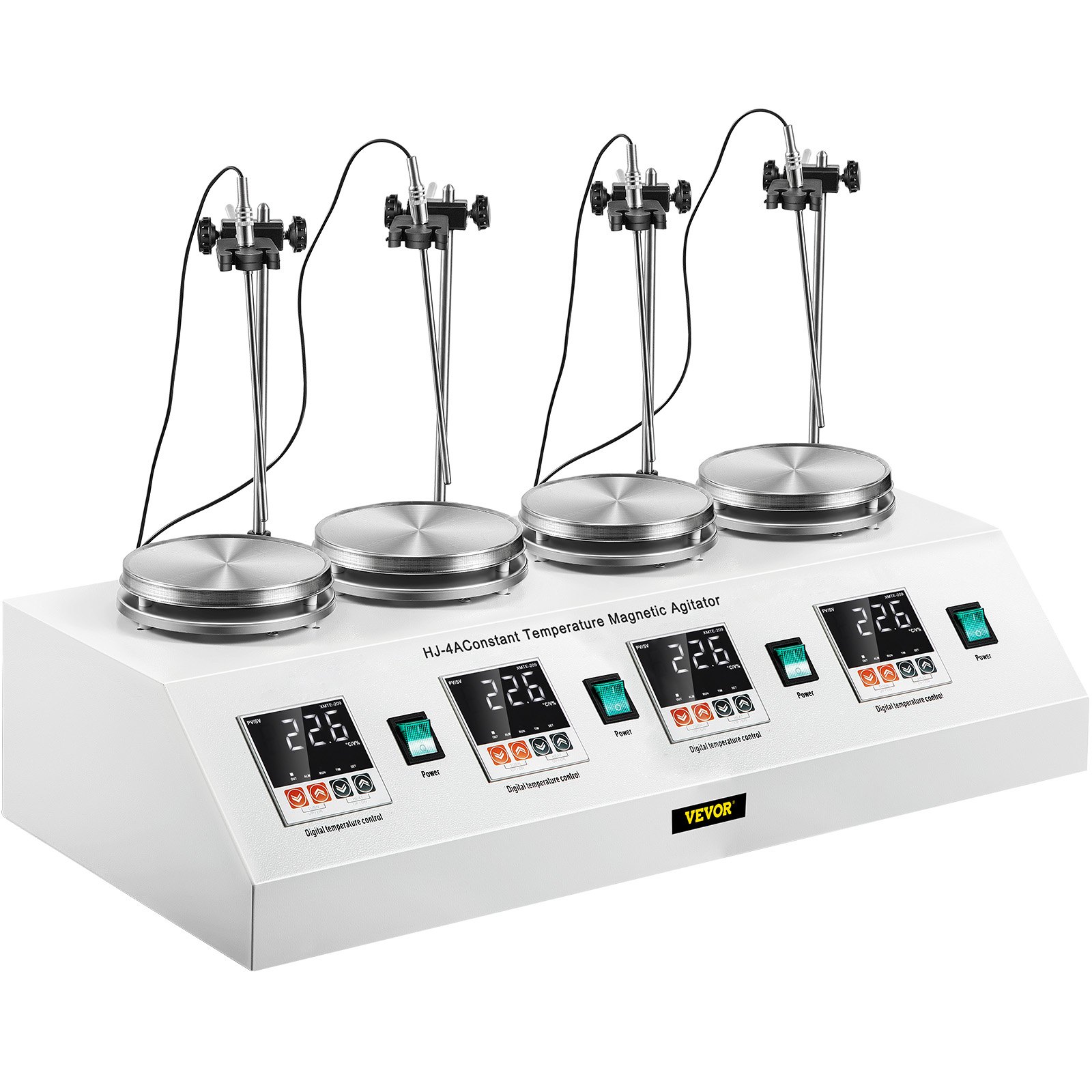 4 Units Heads Digital Thermostatic Magnetic Stirrer Hot Plate Mixer W 