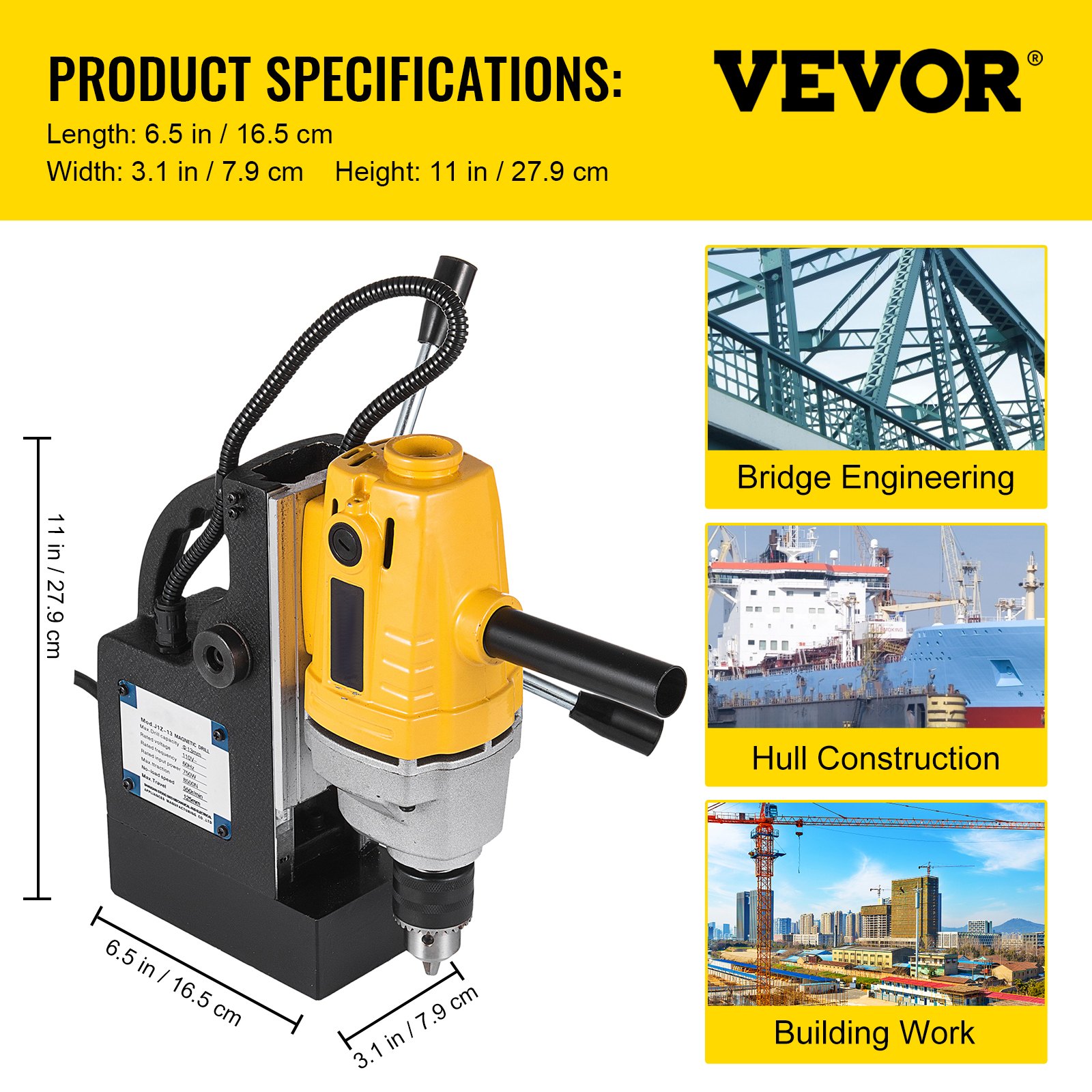 VEVOR Drill Press, 750W Drill Press with 0.5inch Boring