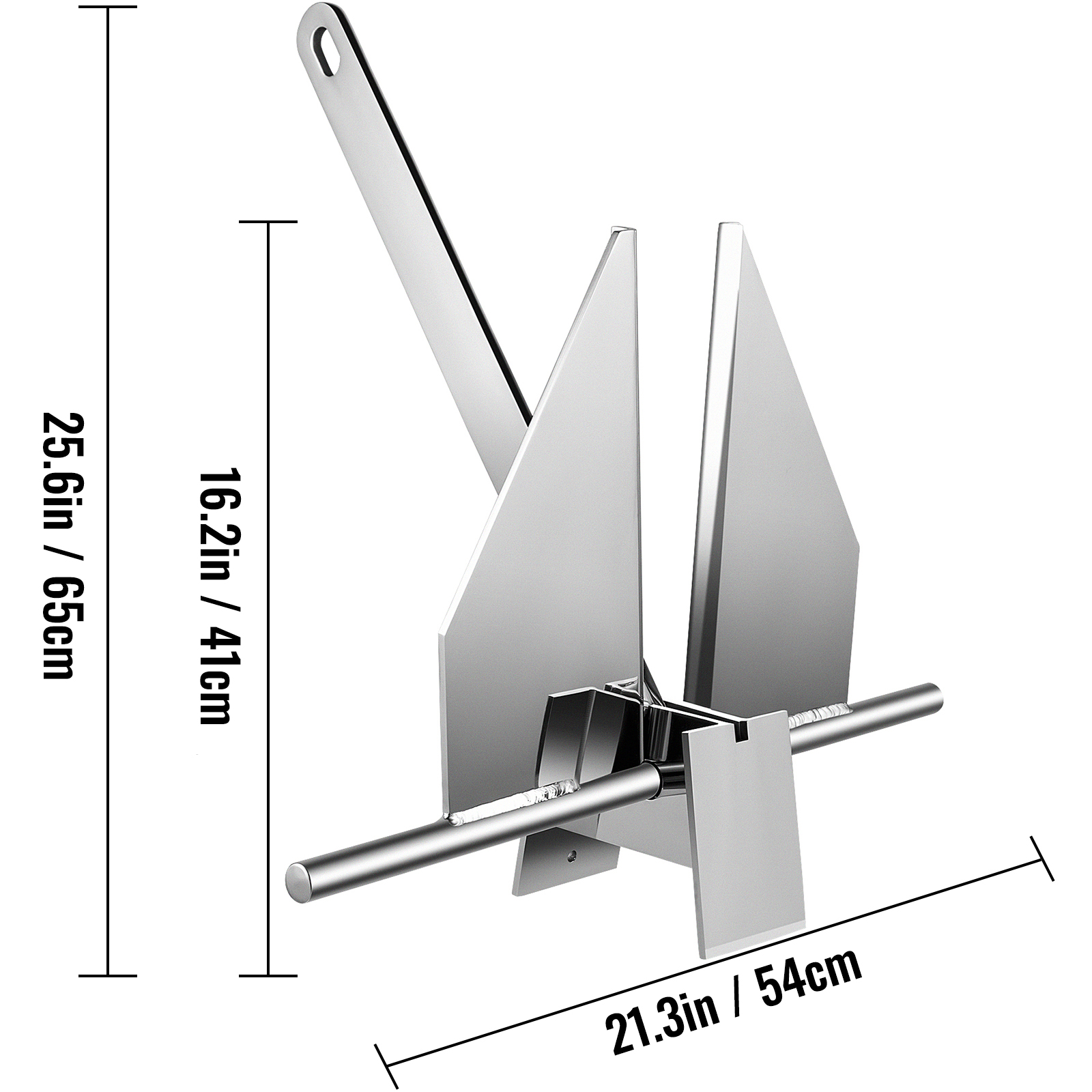 VEVOR Boat Anchor Kit 13 lb Fluke Style Anchor, Hot Dipped Galvanized