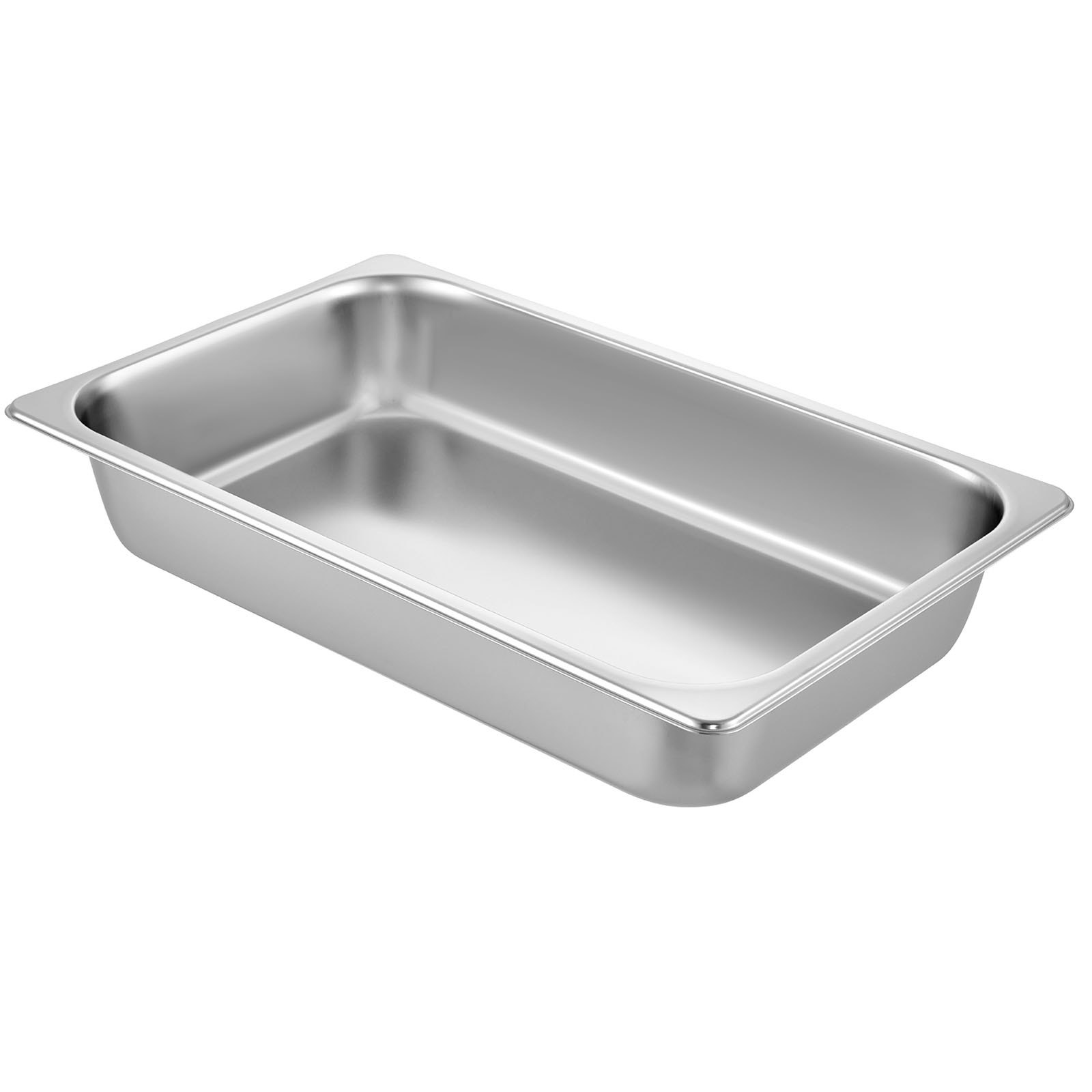 VEVOR Hotel Pans Full Size 4Inch Deep, Steam Table Pan 6 Pack , 22 Gauge/0.8mm Thick Stainless