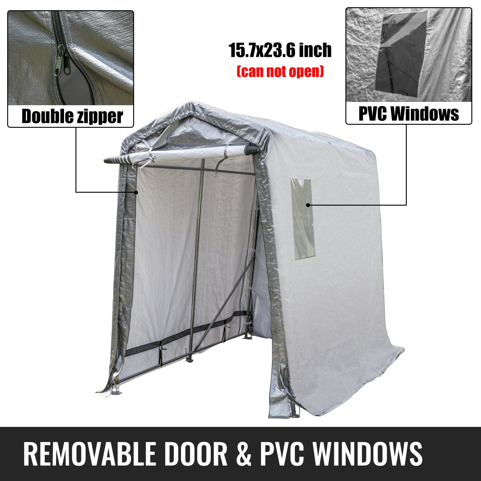 VEVOR Portable Storage Shed 6x8x7.8 ft, Shed in A Box with Roll up Door