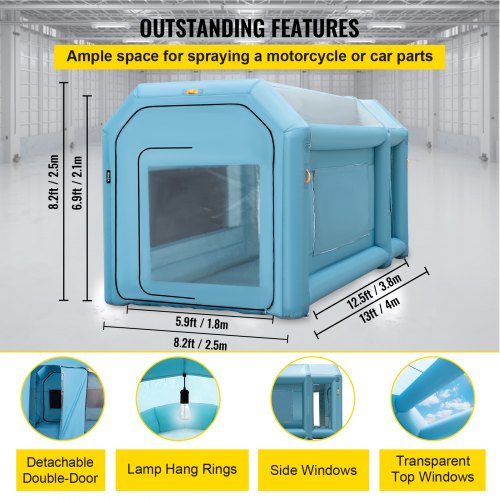 VEVOR Inflatable Paint Booth 20 Ft. X 13 Ft. X 8.5 Ft. Car Paint Tent W/ Filter And 2-Blowers For Car Parking Tent Workstation ZP6X4X2.6MPQZTBZ1V1 - The Home Depot