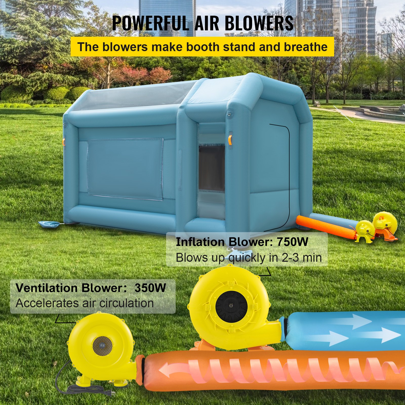 VEVOR Portable Inflatable Paint Booth, 13 x 8 x 8ft Inflatable Spray
