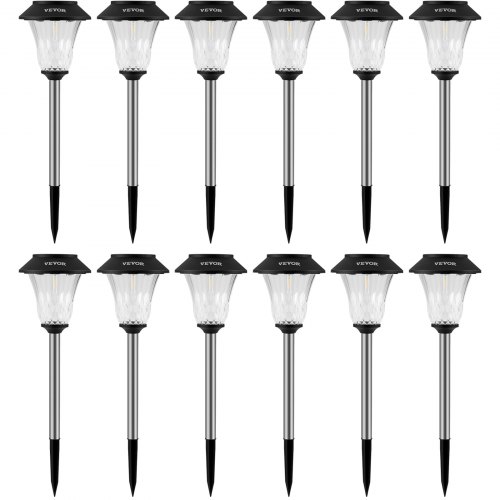 VEVOR Solar Pathway Lights Outdoor Garden Yard Patio Lights 12 Pack