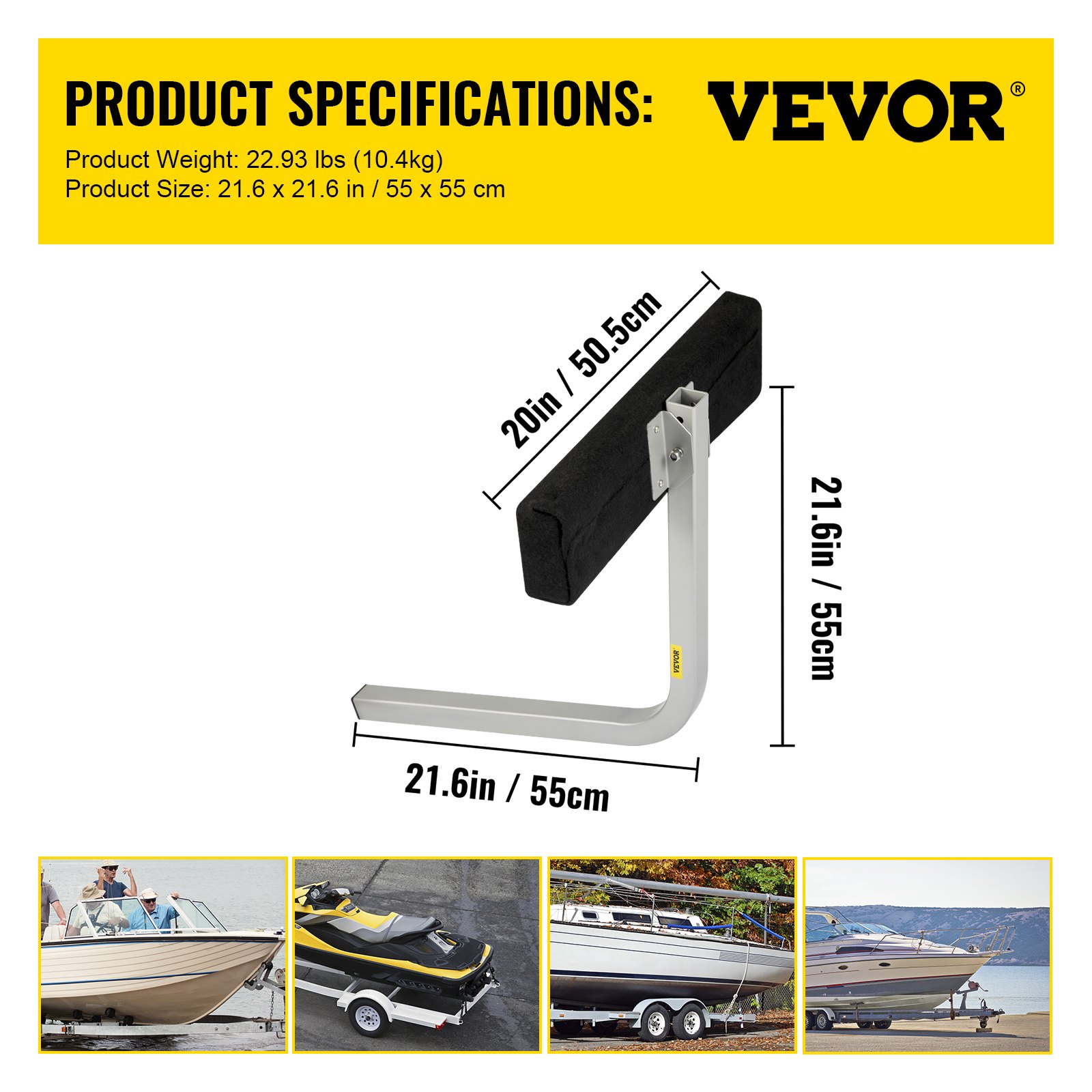 VEVOR Boat Trailer Guide on, 2PCS, Short Bunk GuideOns Steel Trailer
