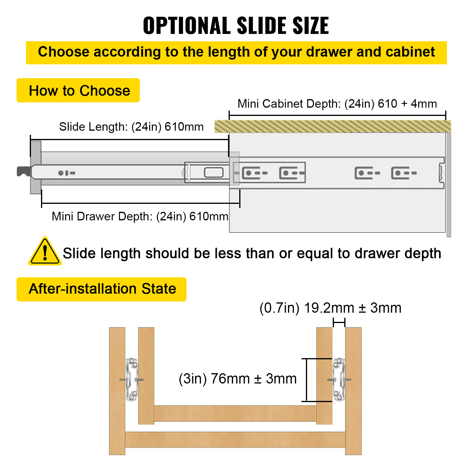 VEVOR Heavy Duty Drawer Slides 2PCS Drawer Slides 24 Locking Drawer   Drawer Slides F4 