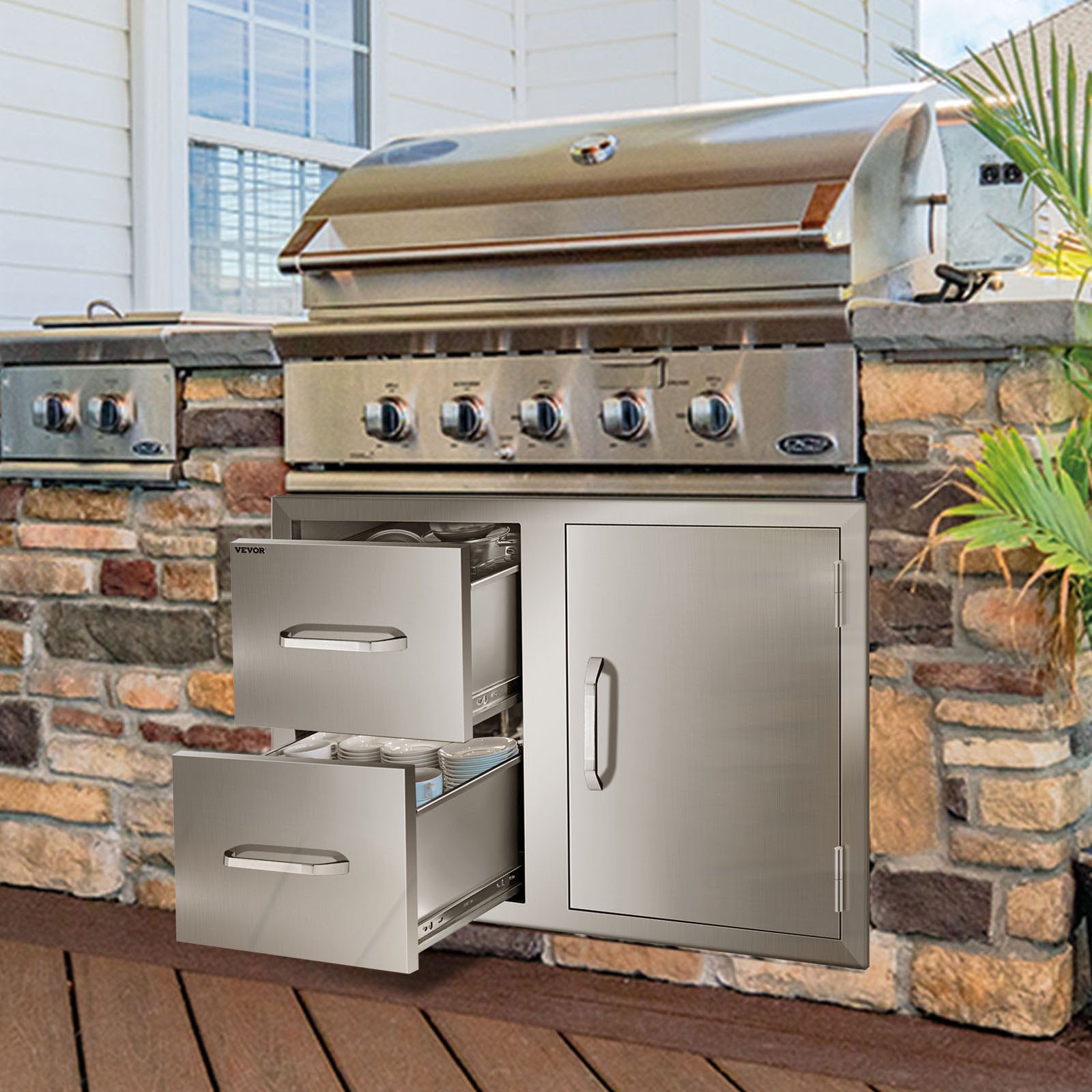 Buck Grill Outdoor Cabinets 32" Stainless Steel Access Door / Double