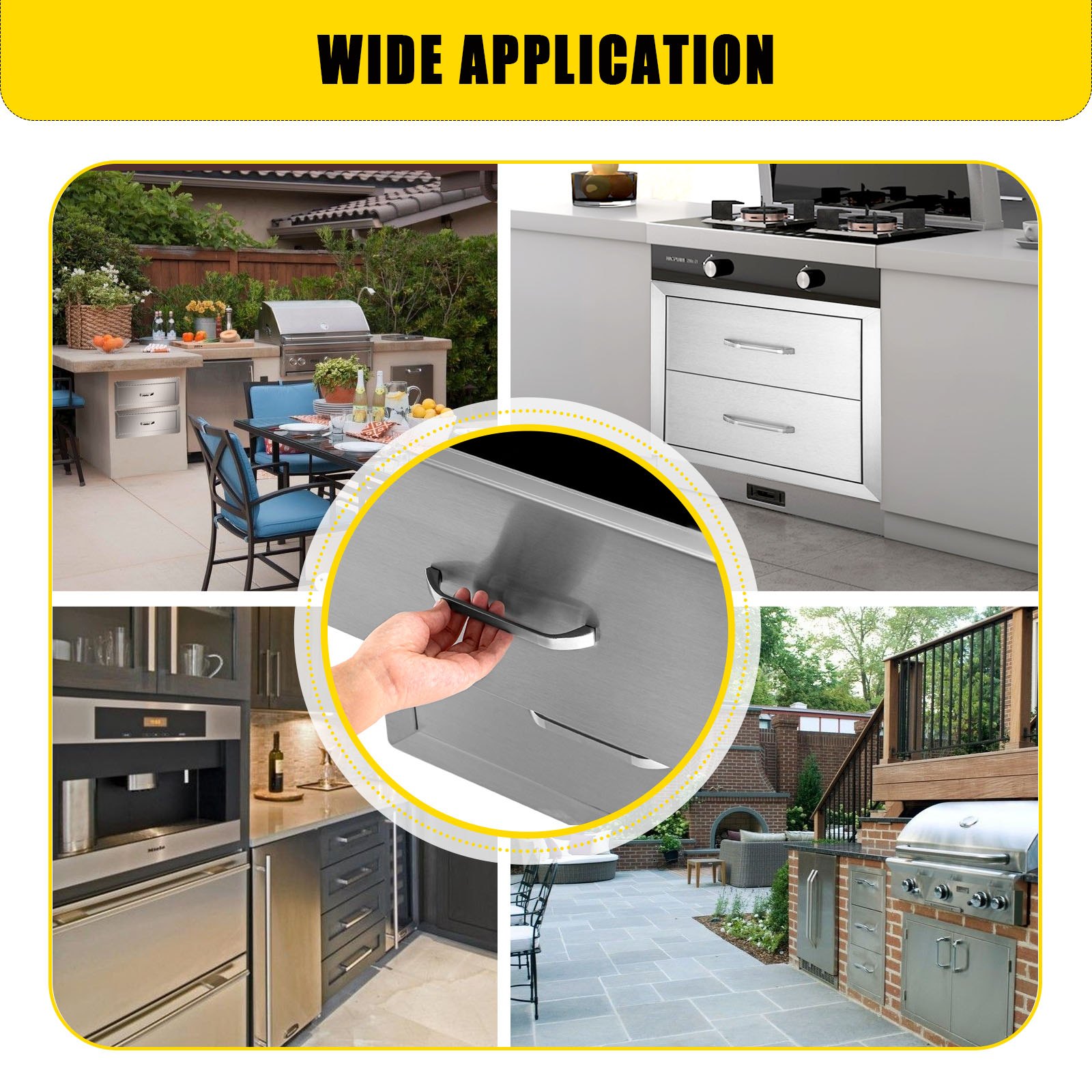 Vevor Stainless Steel Outdoor Kitchen Drawers Outdoor 18 X 18 X 24 In ...