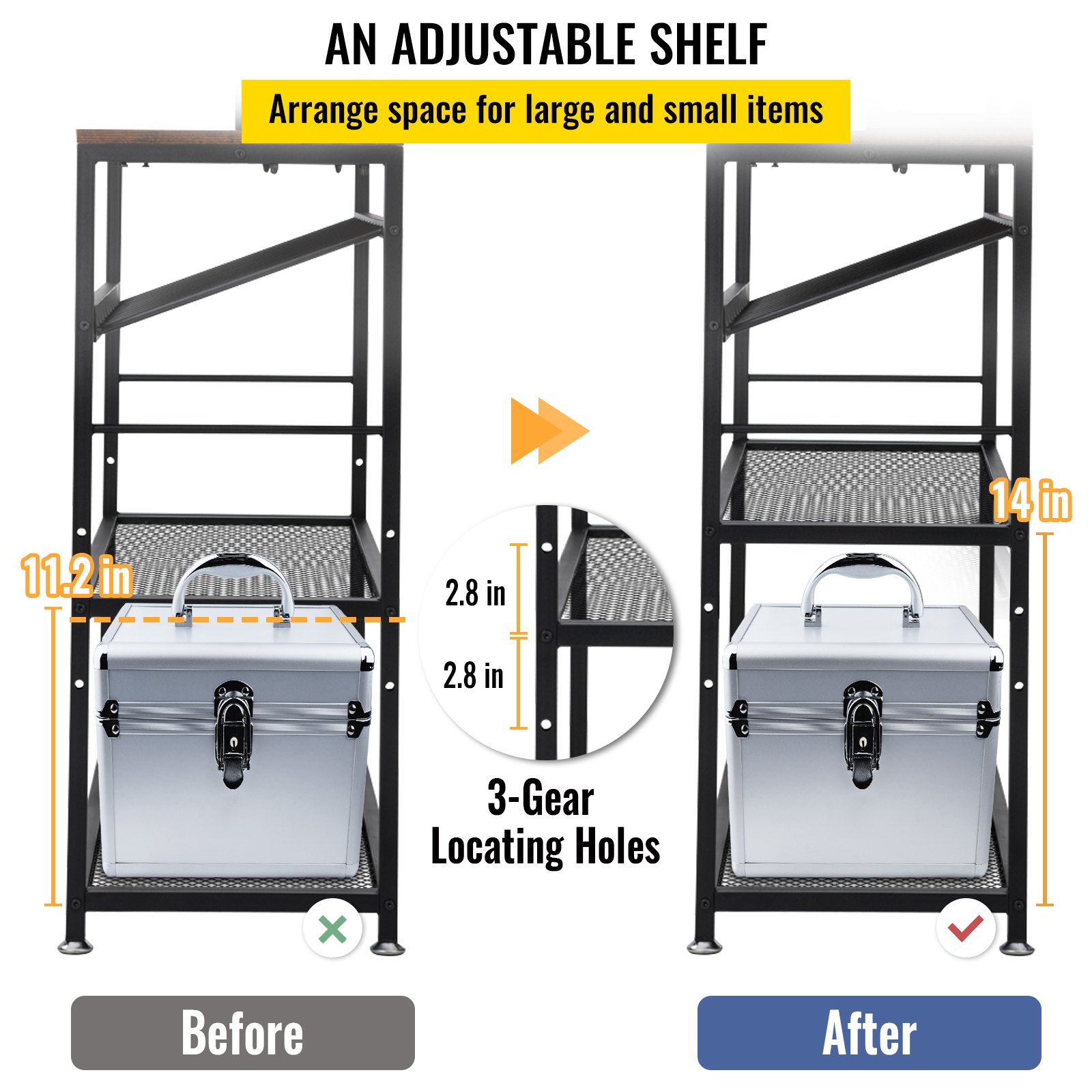 VEVOR Kitchen Bakers Rack with 6Tier Storage Shelf Rack 11