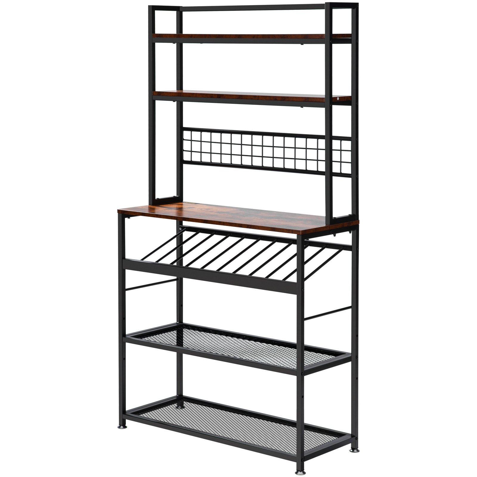VEVOR Kitchen Wine Baker's Rack, Microwave Oven Stand, 6Tier Kitchen