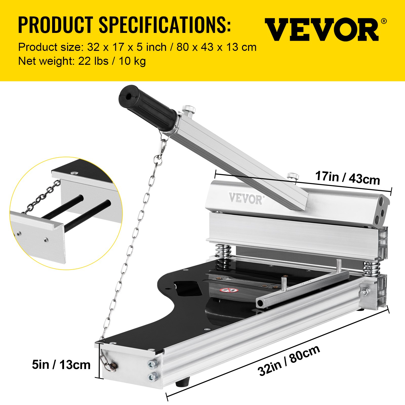 VEVOR Laminate Floor Cutter Vinyl Flooring Cutter 13" Blade Length