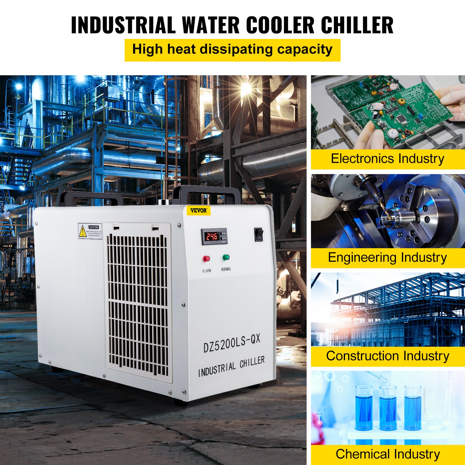 VEVOR Industrial Water Chiller for Single 130/150W CO2 Laser Tube 110V