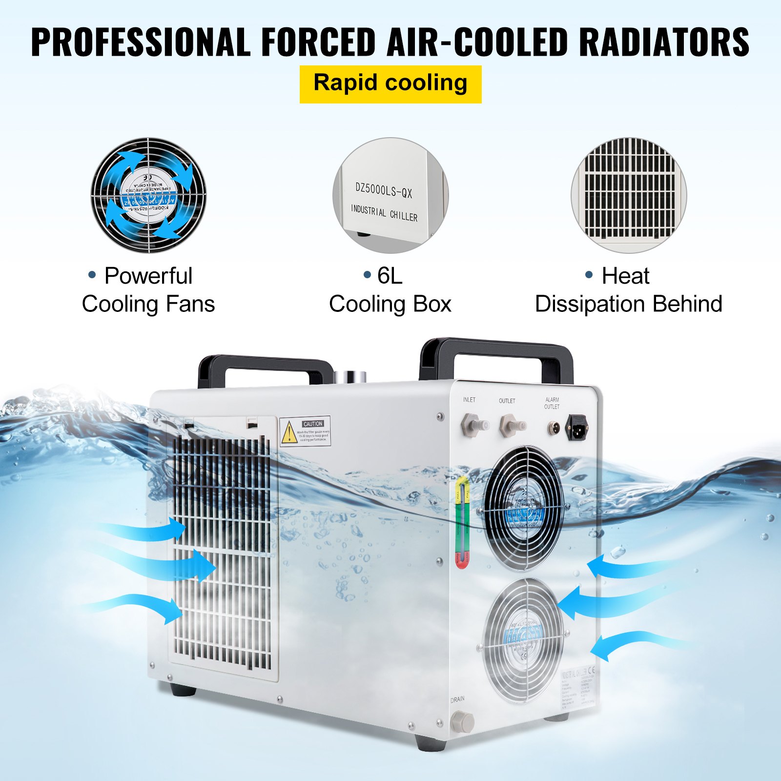 VEVOR Industrial Water Chiller for Single 130/150W CO2 Laser Tube 110V