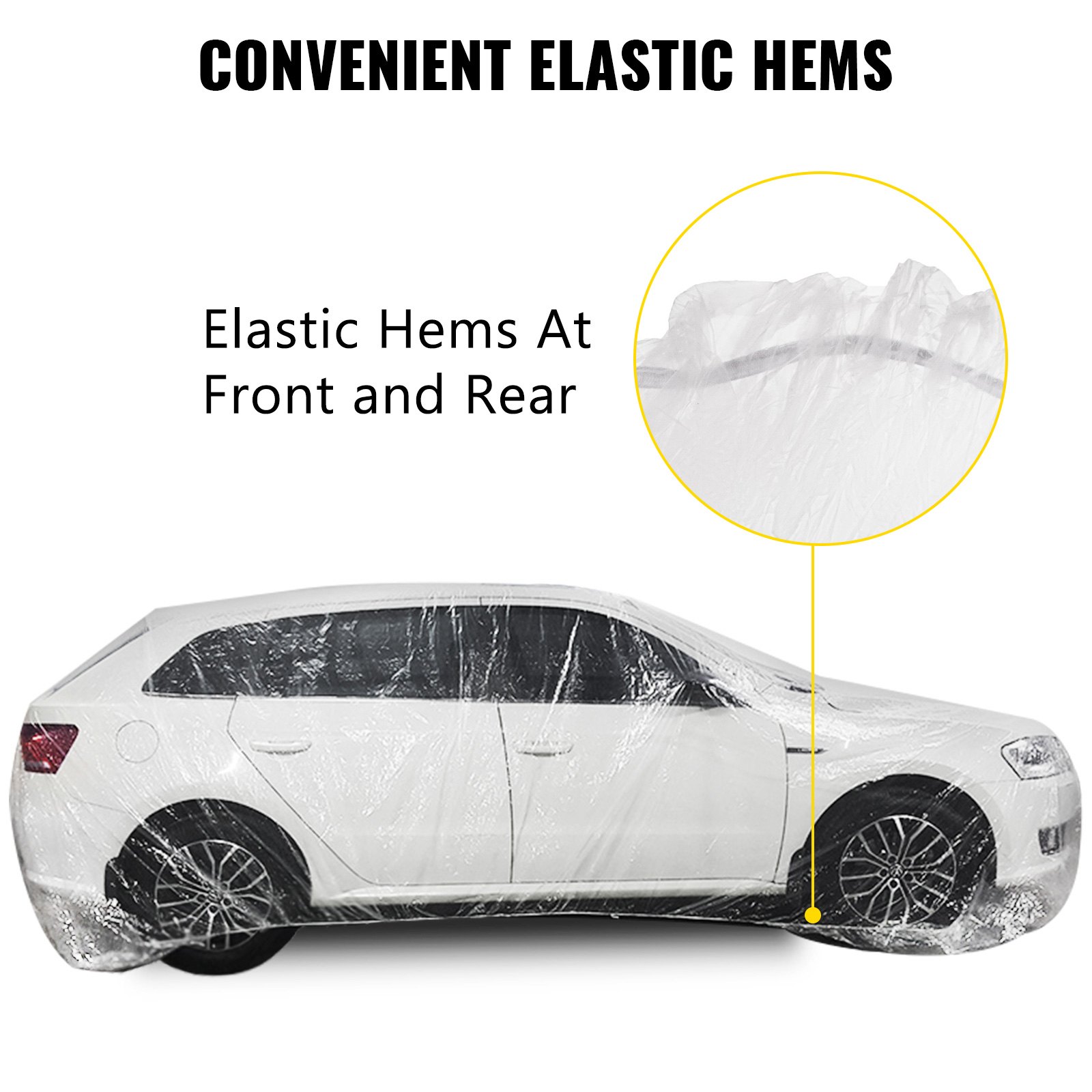 LOT 10pcs Clear Plastic Temporary Universal Disposable Car Cover 22' x