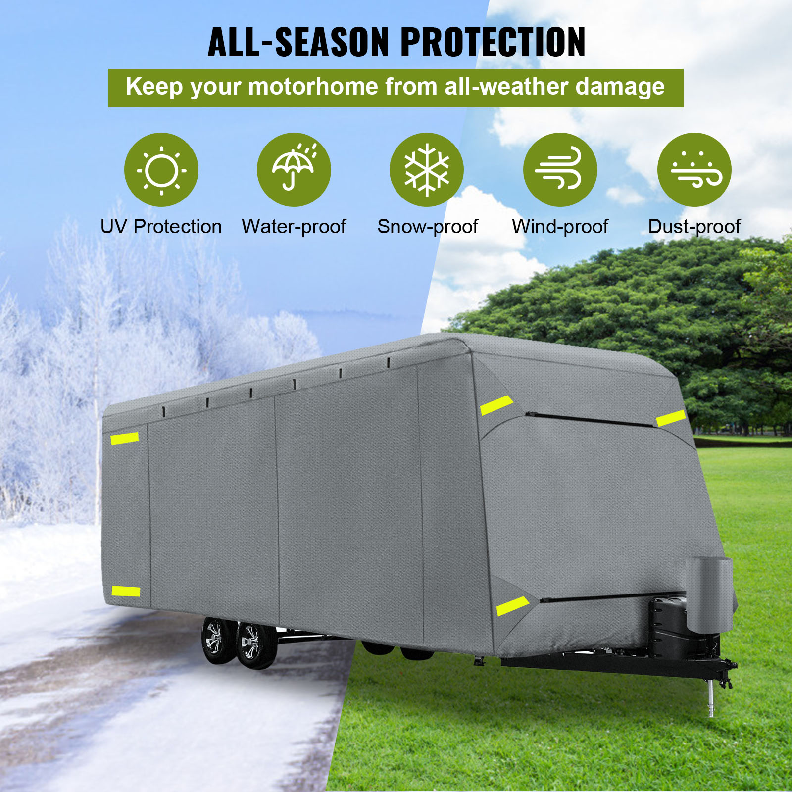 VEVOR RV Cover 18'20' RV & Trailer Cover ExtraThick 4 Layers Travel