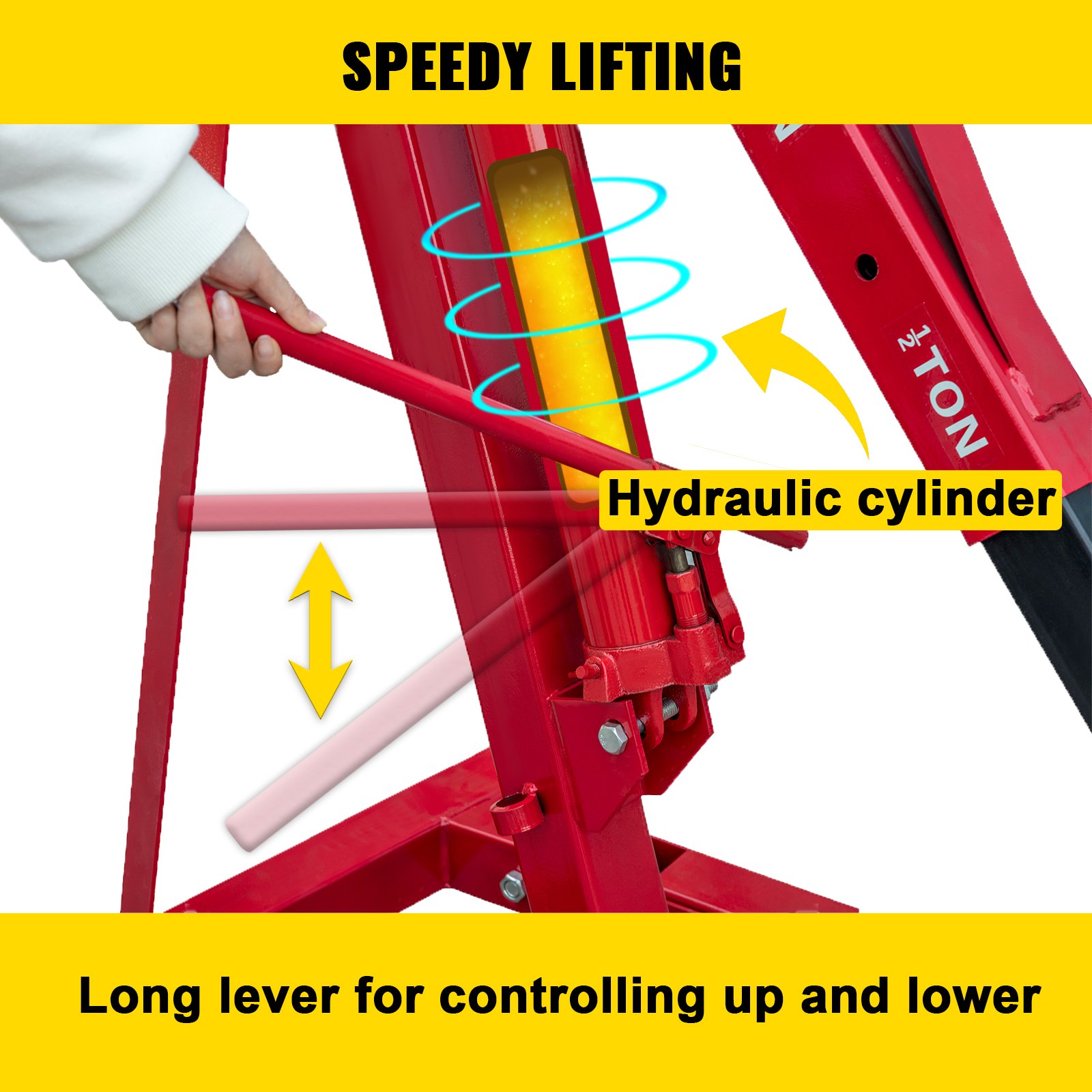 VEVOR Folding Engine Crane, 4400lbs Lifting Capacity Shop Crane, 2-Ton ...