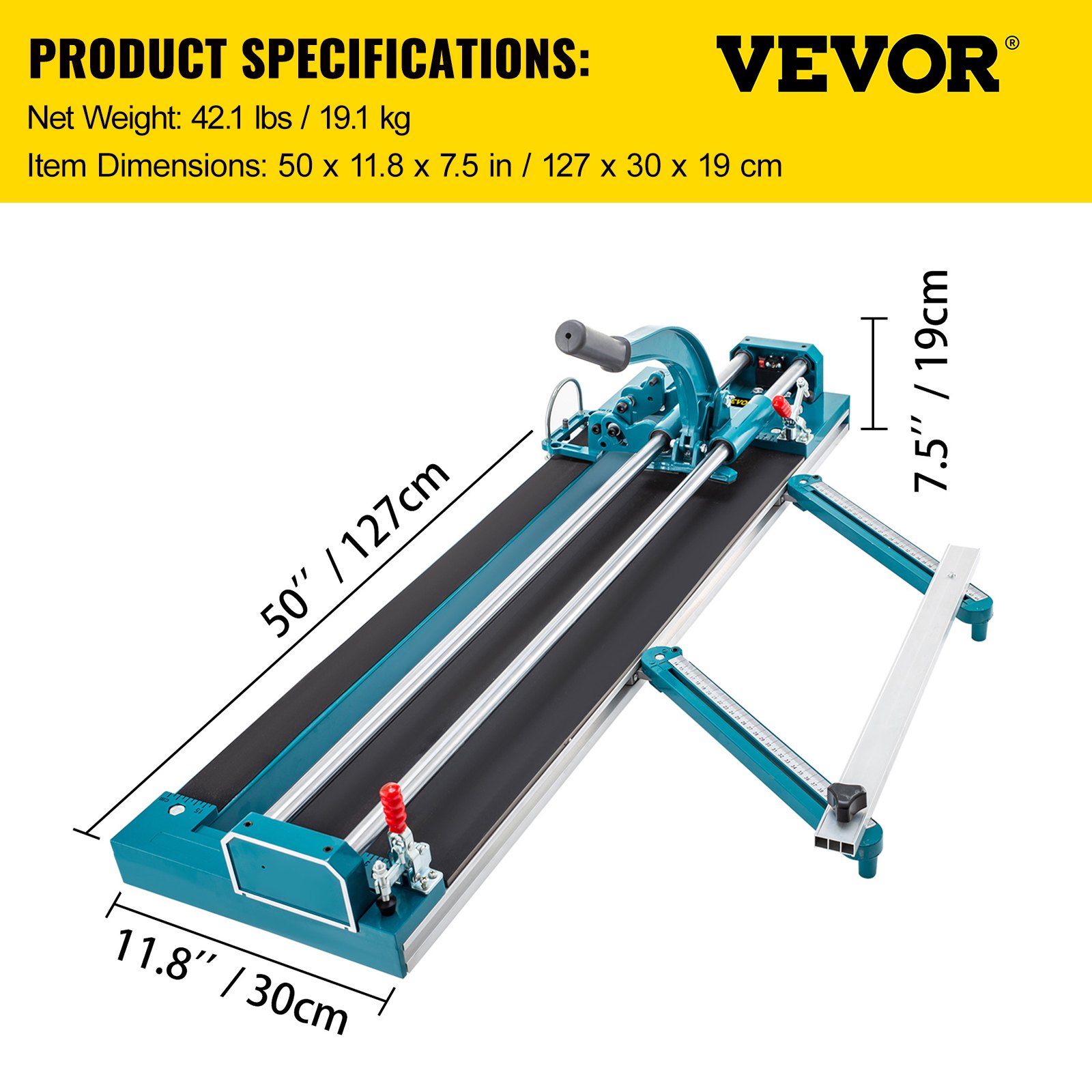 VEVOR 39Inch/1000mm Tile Cutter Double Rail Manual Tile Cutter 3/5 in