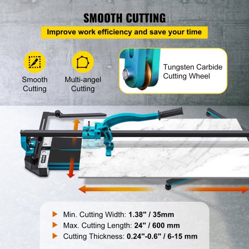 VEVOR VEVOR 24 Inch Tile Cutter Single Rail Double Brackets Manual Tile