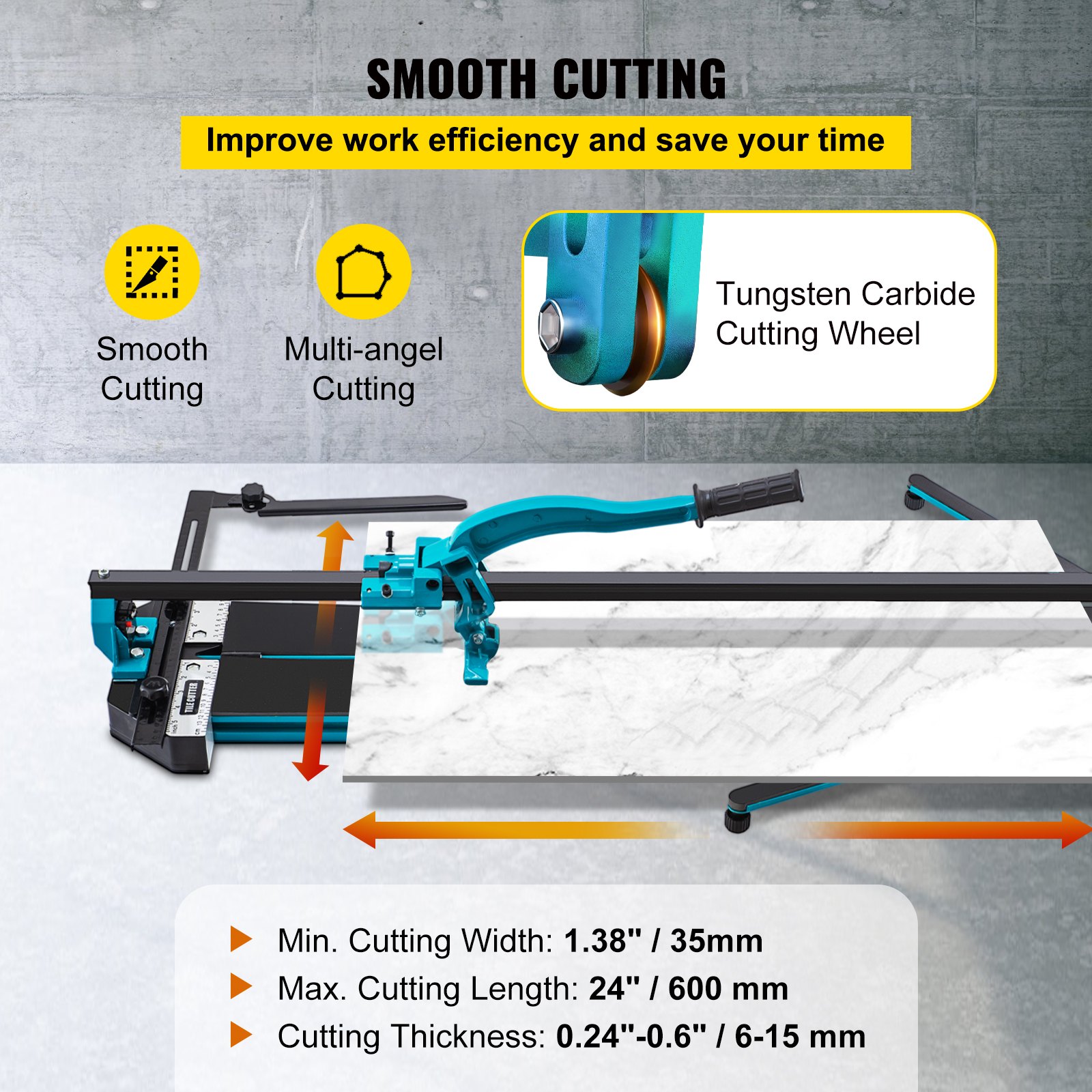 VEVOR Tile Cutter, 24 Inch Manual Tile Cutter, Tile Cutter Tools w
