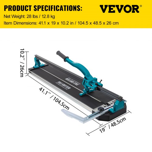 VEVOR Tile Cutter 31 Inch,Manual Tile Cutter Single Rail w/Precise