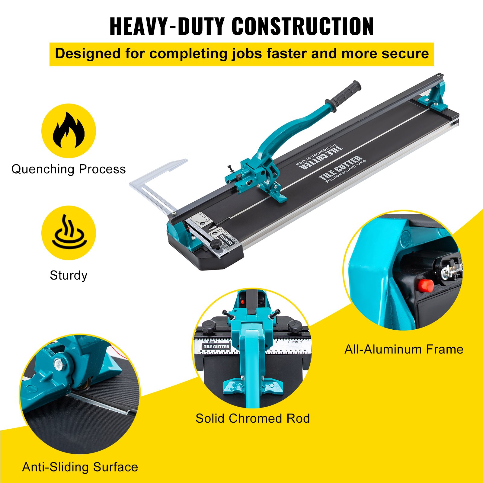 VEVOR Tile Cutter 31 Inch,Manual Tile Cutter Single Rail w/Precise