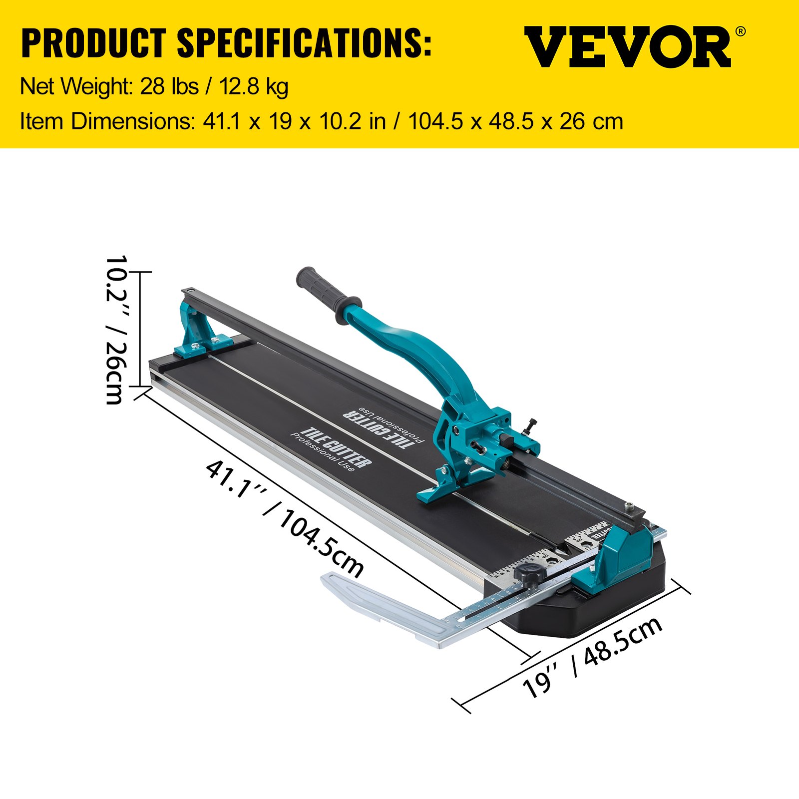 VEVOR Tile Cutter 31 Inch,Manual Tile Cutter Single Rail w/Precise