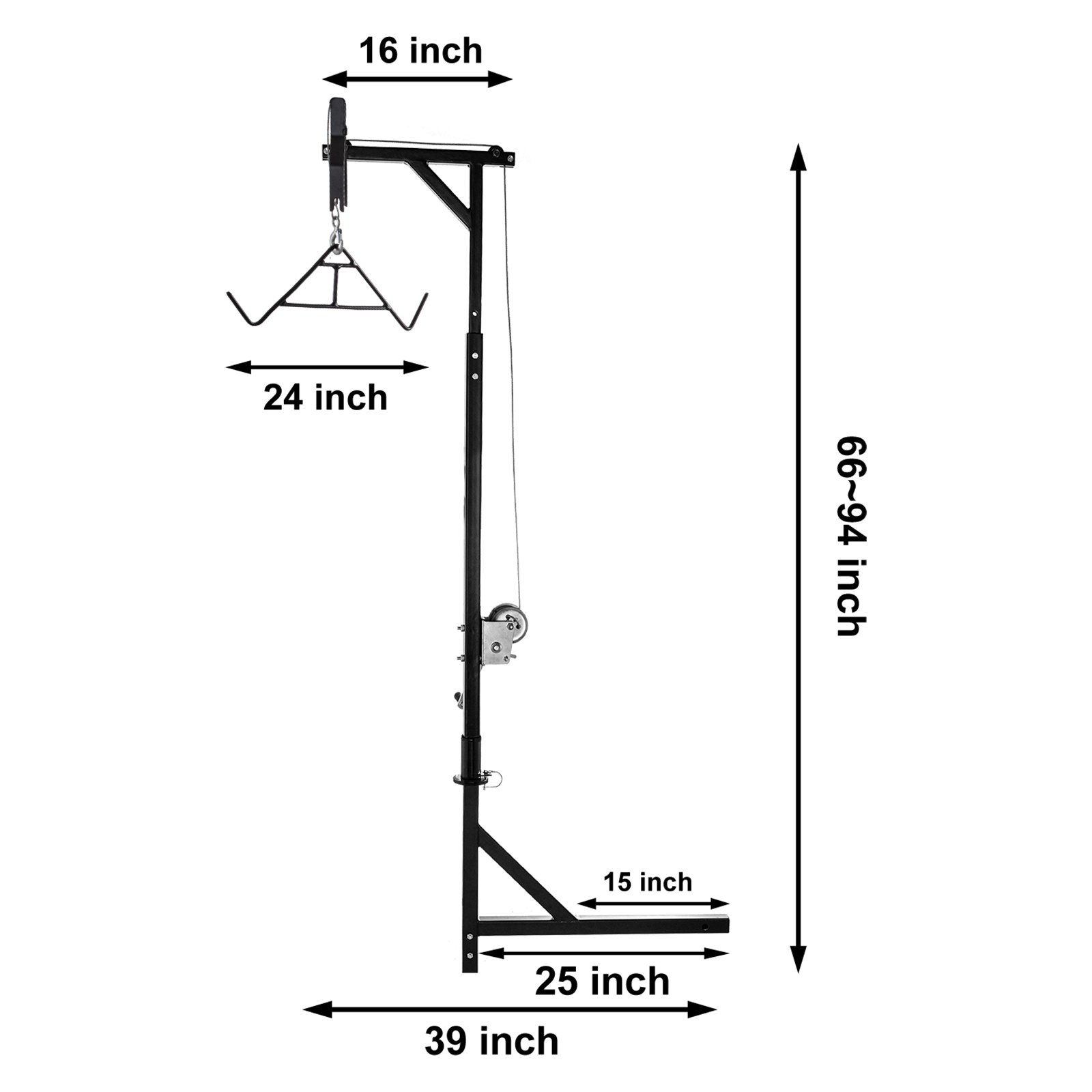 VEVOR Hitch Mounted Deer Hoist, 400lbs Capacity Hitch Game Hoist, 2 ...