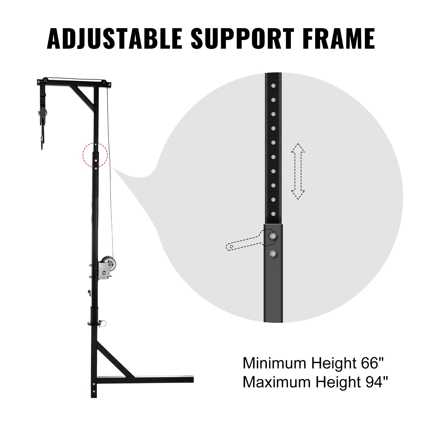 VEVOR Hitch Mounted Deer Hoist, 500lbs Capacity Hitch Game Hoist, 2