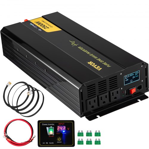 Vevor Pure Sine Wave Inverter, 2500 Watt Power Inverter, Dc 24v To Ac 