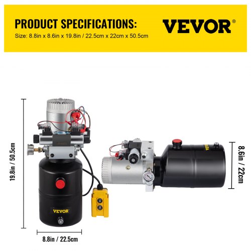 VEVOR Hydraulic Power Unit 12 Volt Dump Trailer Hydraulic Pump Double ...