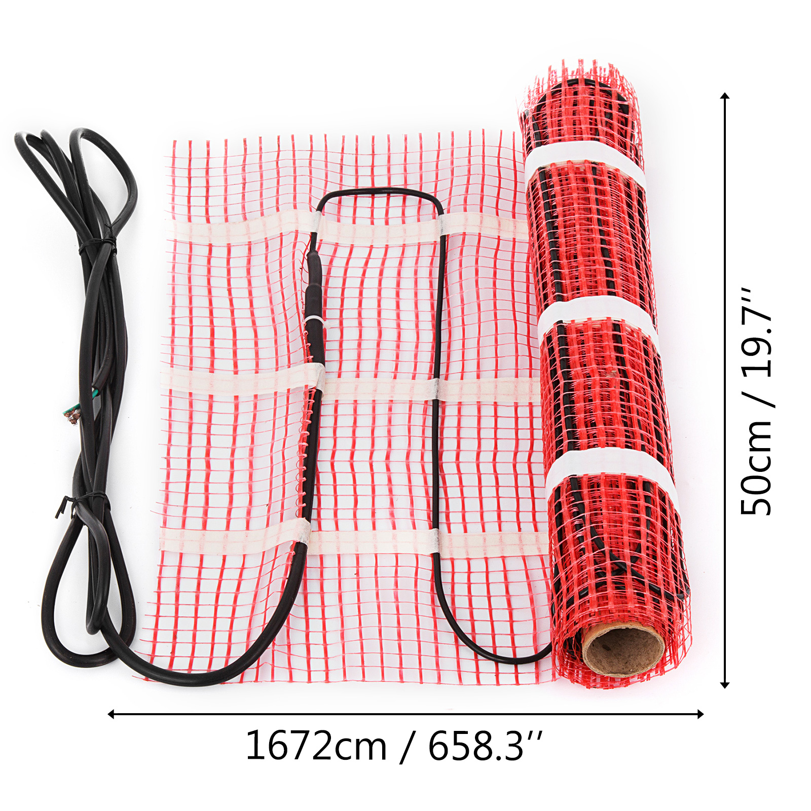 90 Sqft Electric Tile Radiant Warm Floor Heating Mat Kit Hotel Settable ...