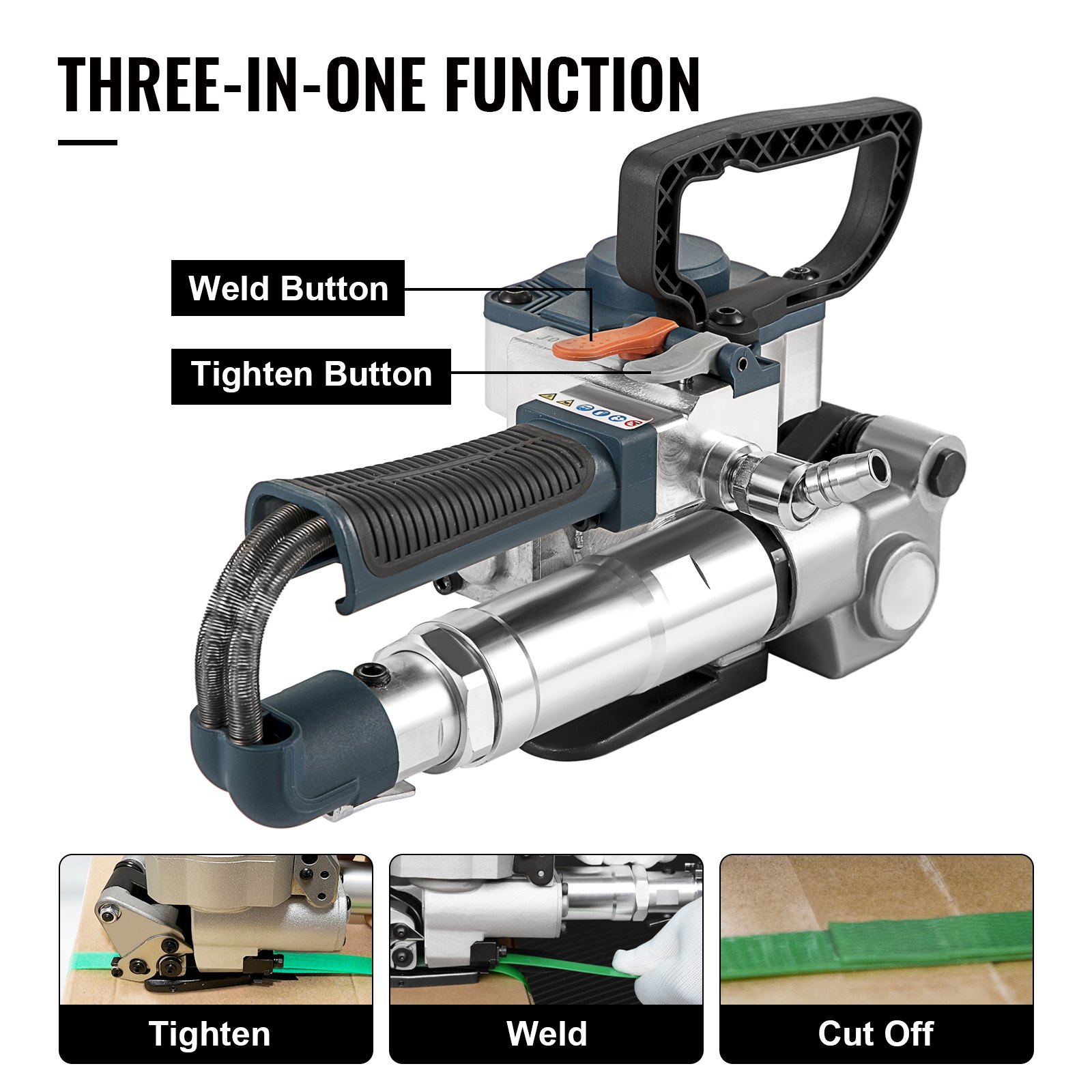 VEVOR B19 Pneumatic Strapping Tool Hand Held Strapping Machine with 3500N Max Tension Pneumatic