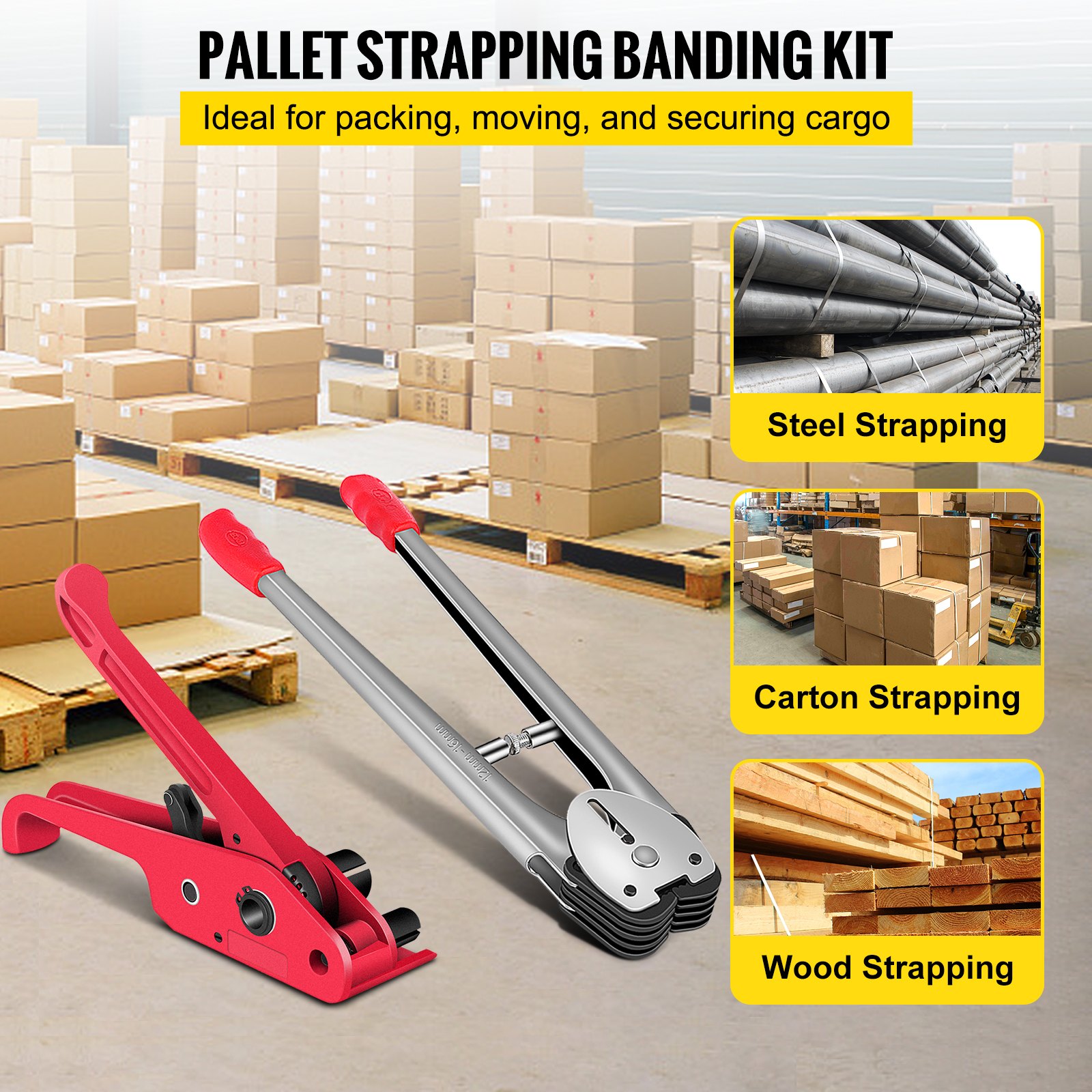 VEVOR Pallet Strapping Banding Kit 2625ft Tensioner 0.7