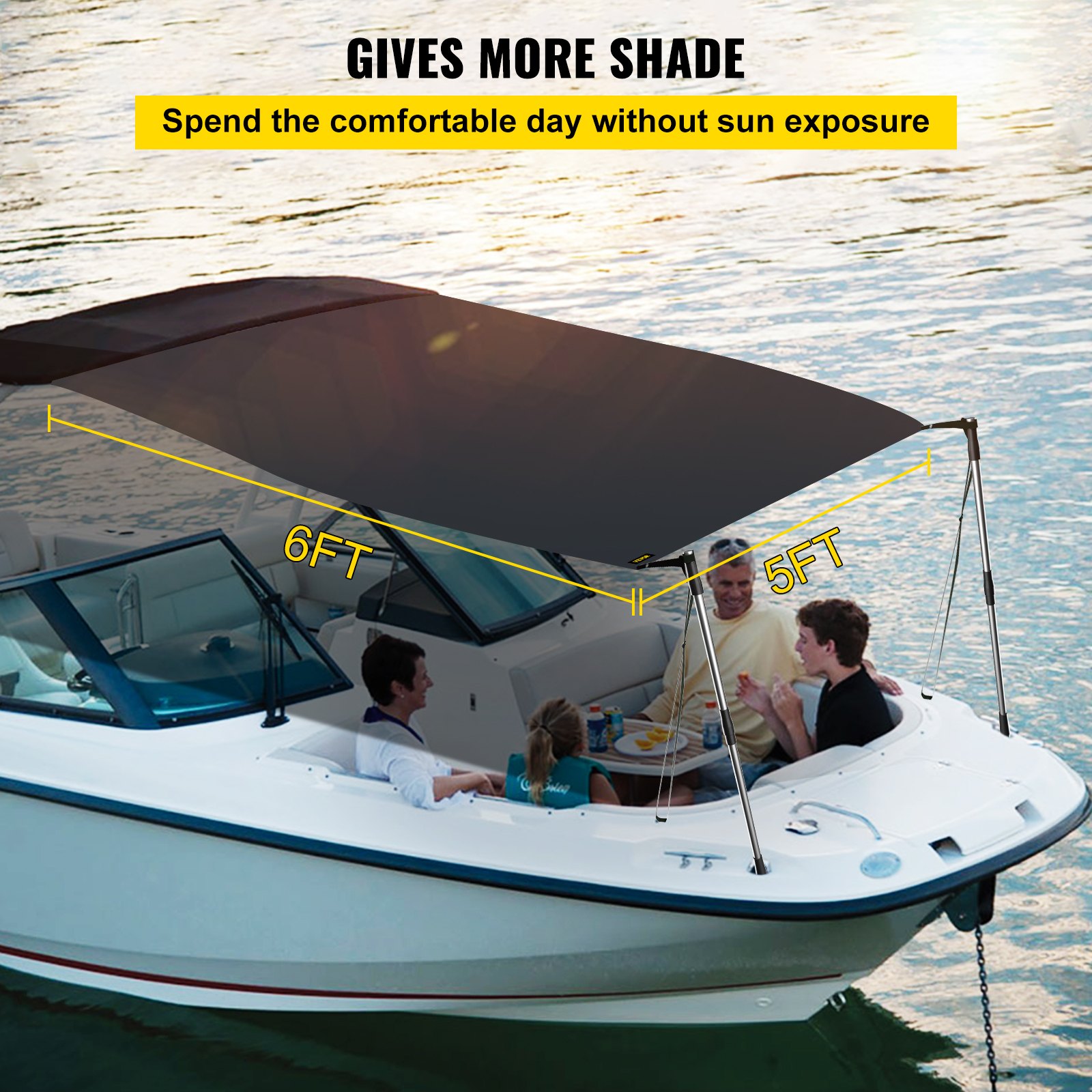 VEVOR Ttop Shade Extension 6'x5' Ttop Extension Kit with Telescopic