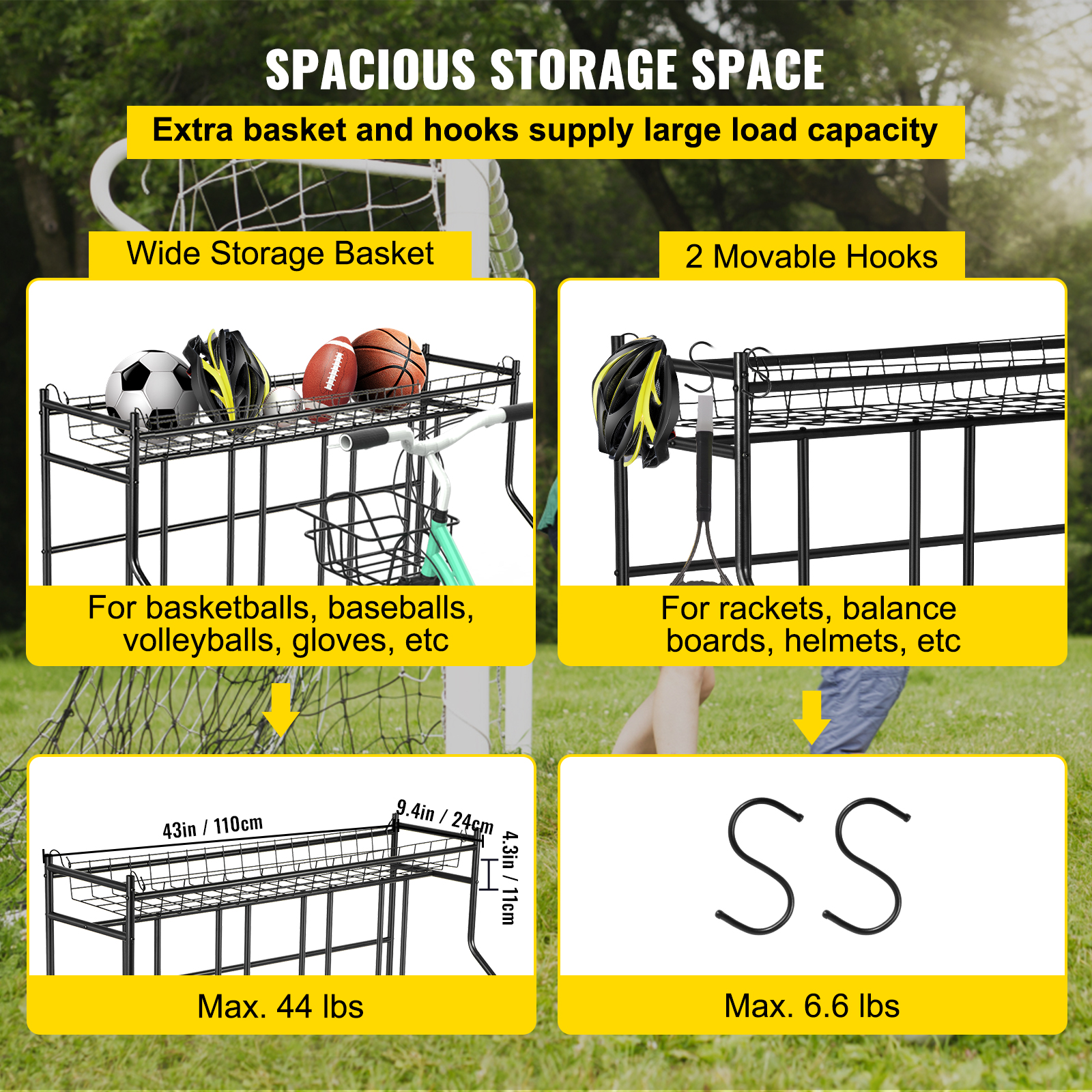 VEVOR Bike Rack with Storage Bike Stand for Garage for 4Bike