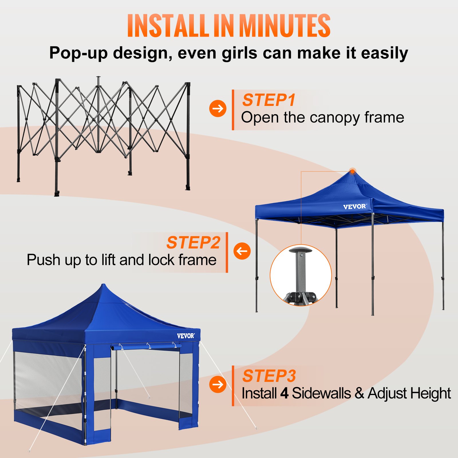 VEVOR VEVOR Pop Up Canopy Tent Outdoor Gazebo Tent 10 x 10 FT with