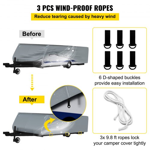 VEVOR Pop Up Camper Cover Pop Up RV Cover Fit for 1618 ft Long