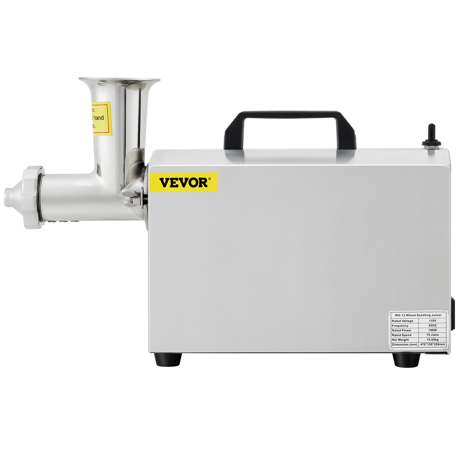 VEVOR Commercial Wheatgrass Juicing Machine, 80 Juice Yield, Slow