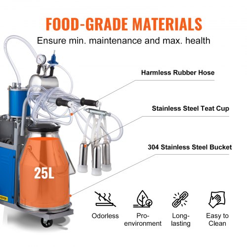 VEVOR Electric Cow Milking Machine, 1440 RPM 1012 Cows Per Hour