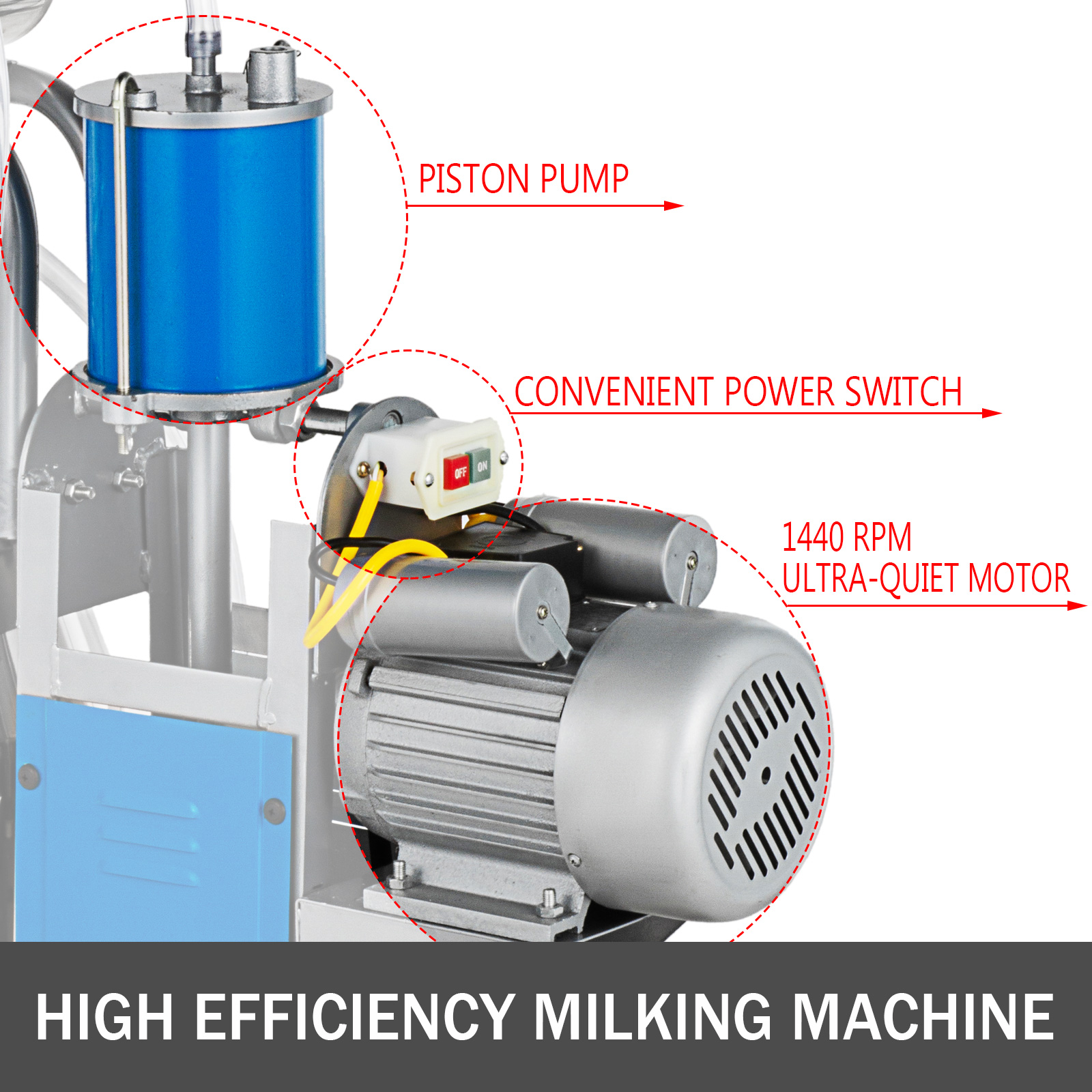 Vevor Electric Milking Machine Rpm Cows Per Hour Milker