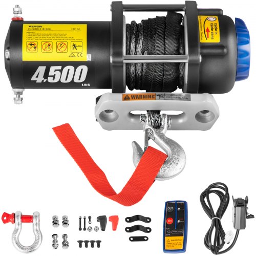 VEVOR Electric Winch, 4700 lbs Capacity, 42.6'/13m Synthetic Rope