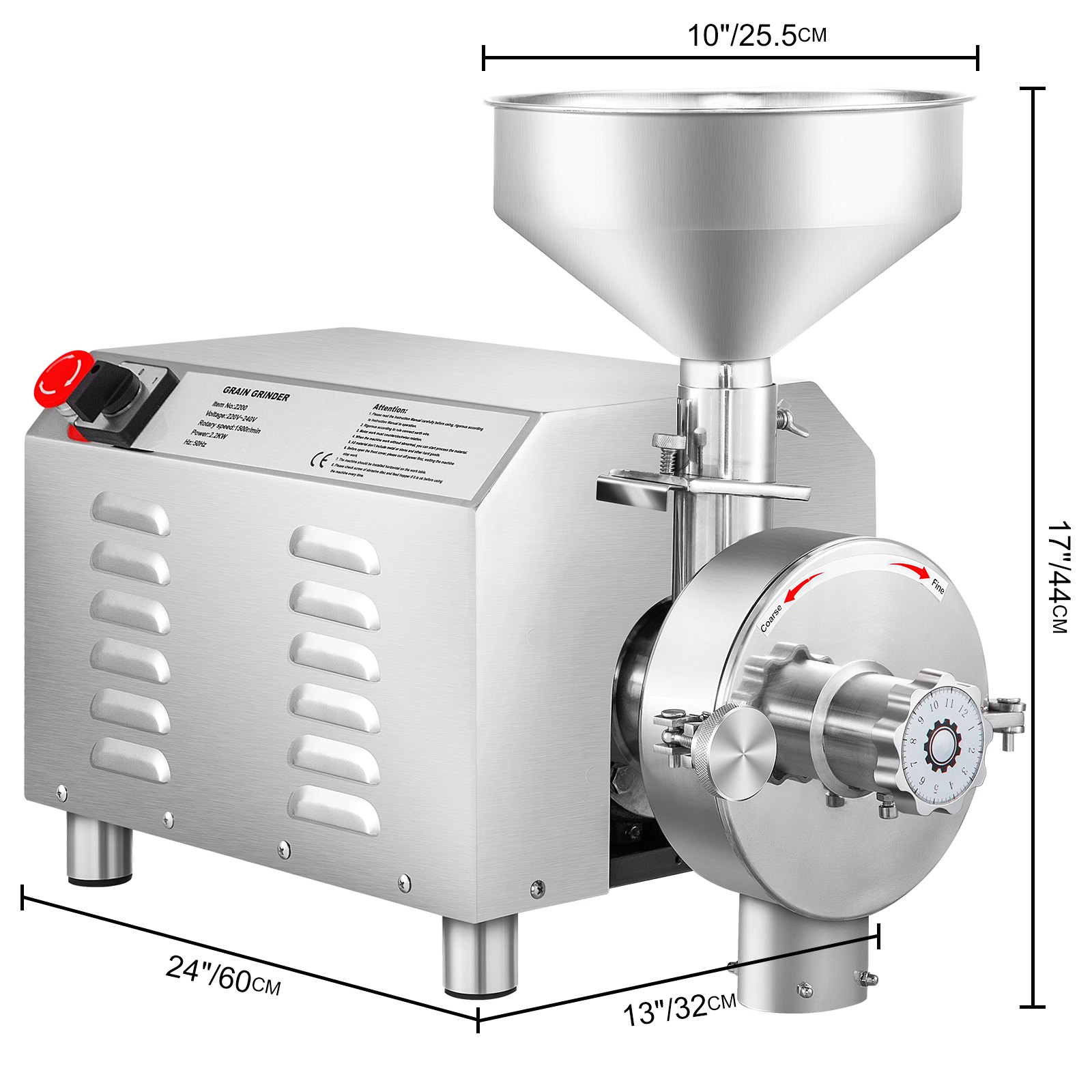 VEVOR Soybean Grinder Commercial Grinding Machine for Spices 3000W Corn
