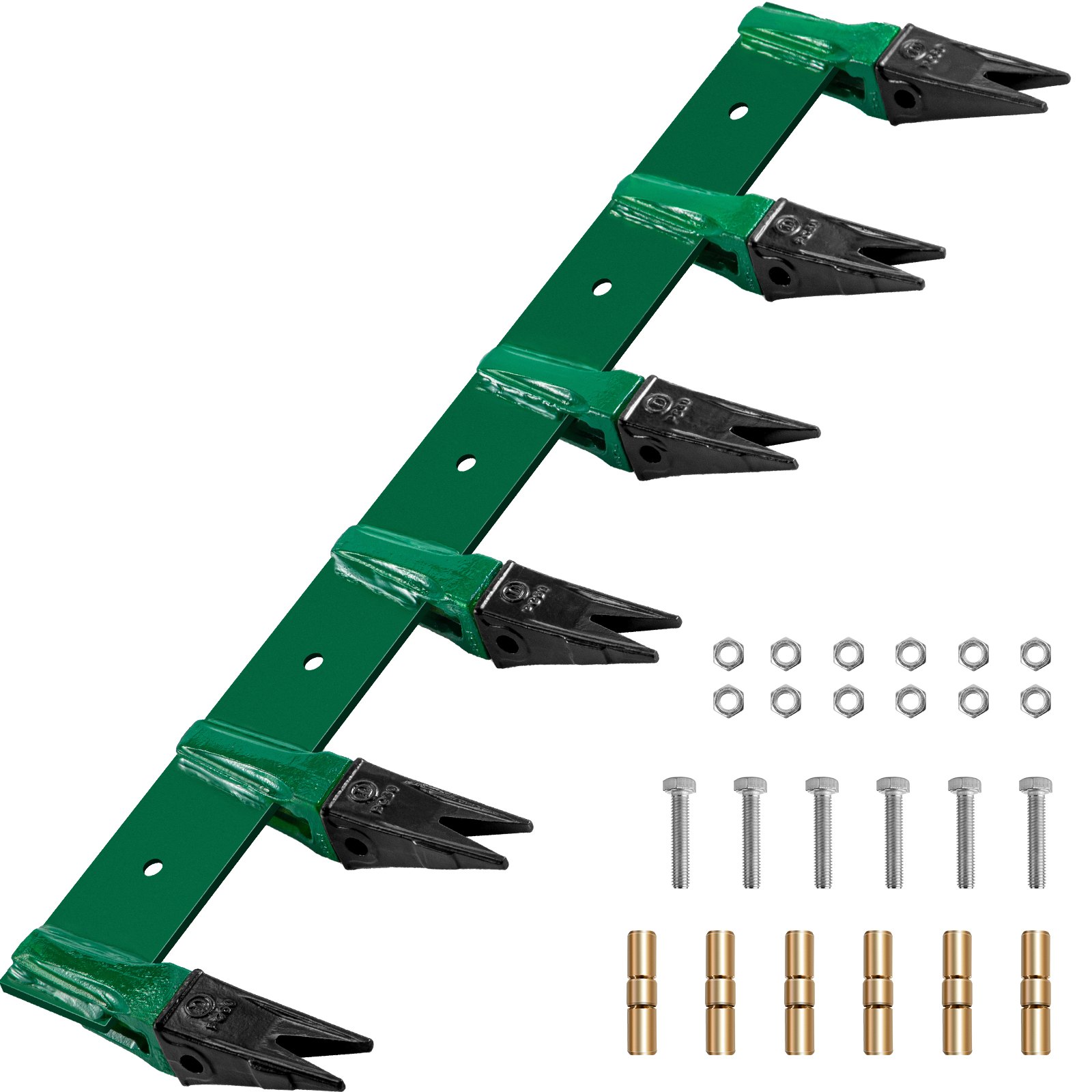 VEVOR Bucket Tooth Bar, 46'' Bolt on Tooth Bar, with 6 Weldon Shanks