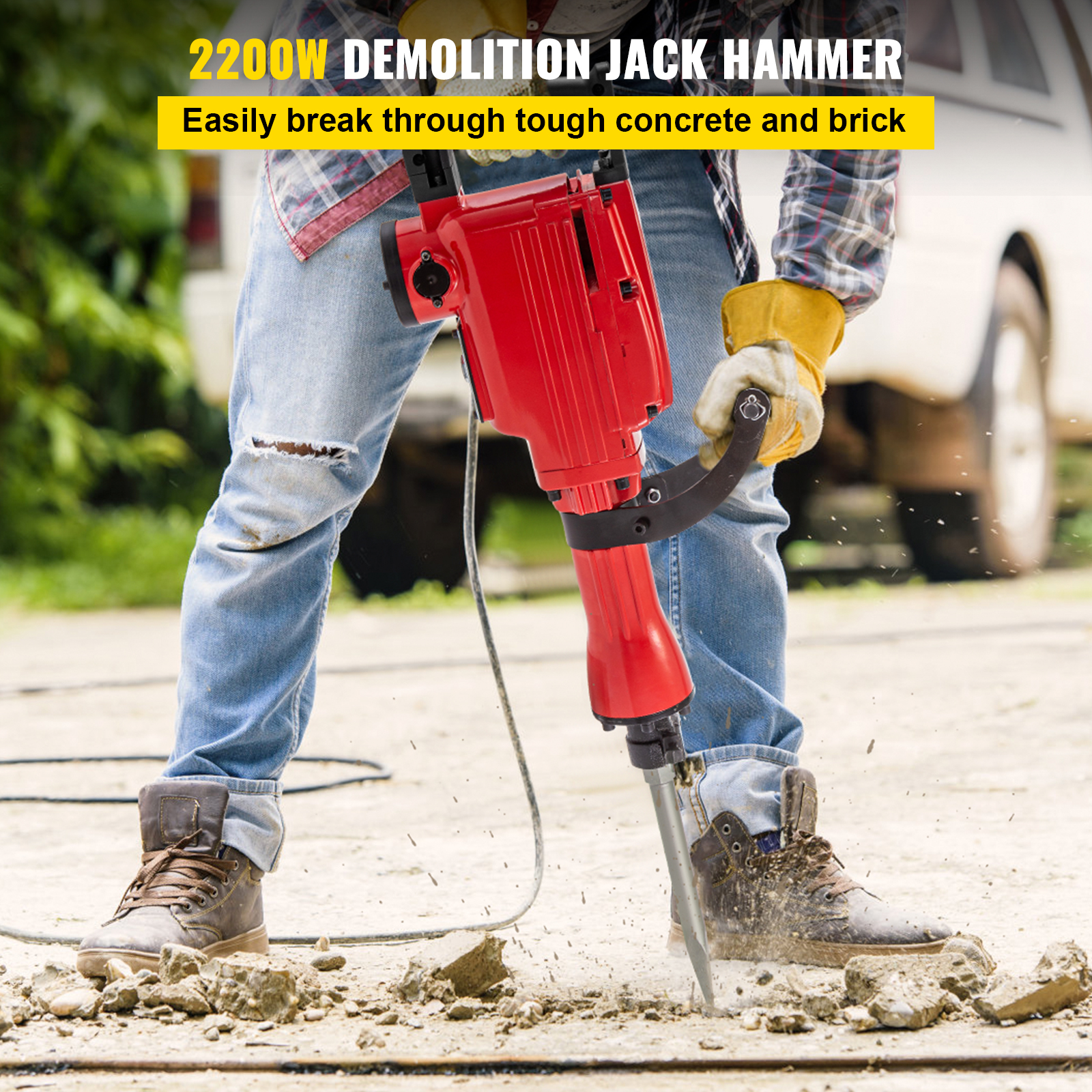 VEVOR Demolition Jack Hammer Jack Hammer Concrete Breaker 1200 BPM